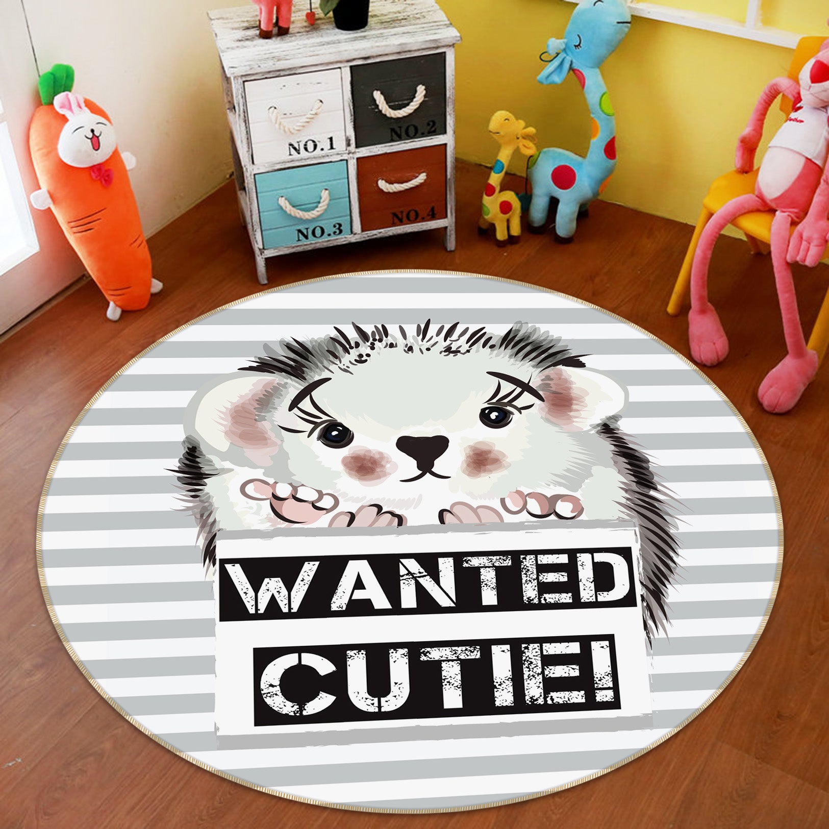 3D Hedgehog 29064 Round Non Slip Rug Mat
