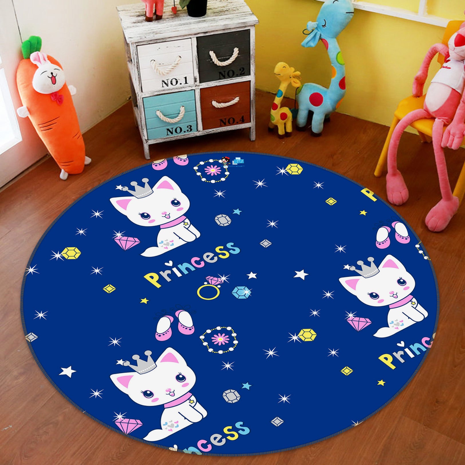 3D Cat 75060 Round Non Slip Rug Mat