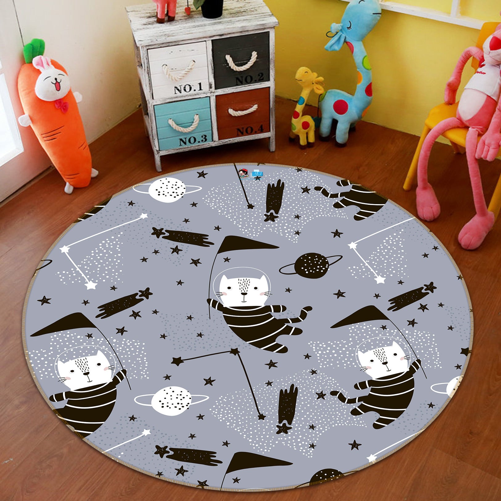 3D Cat 64169 Round Non Slip Rug Mat