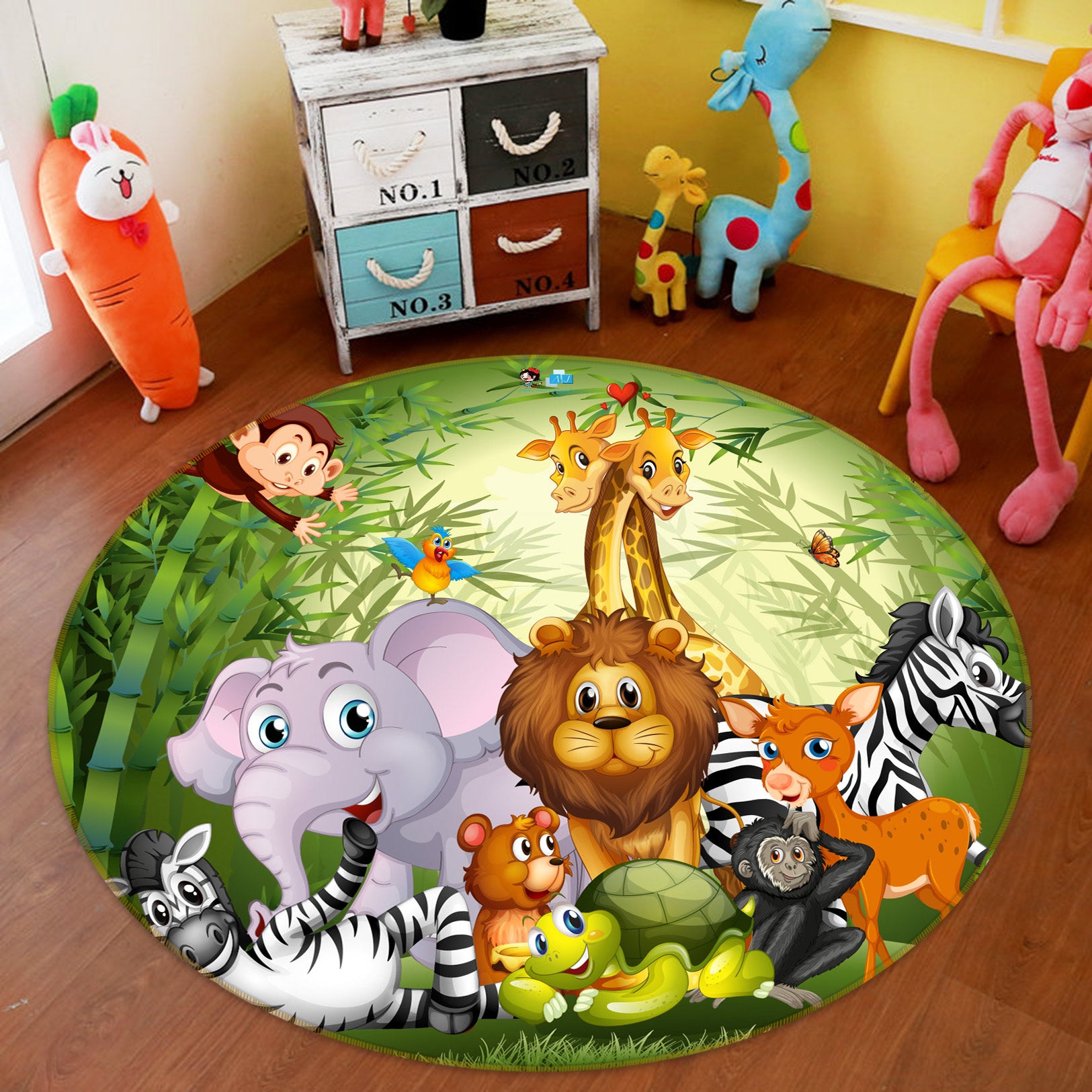 3D Animals 81235 Round Non Slip Rug Mat