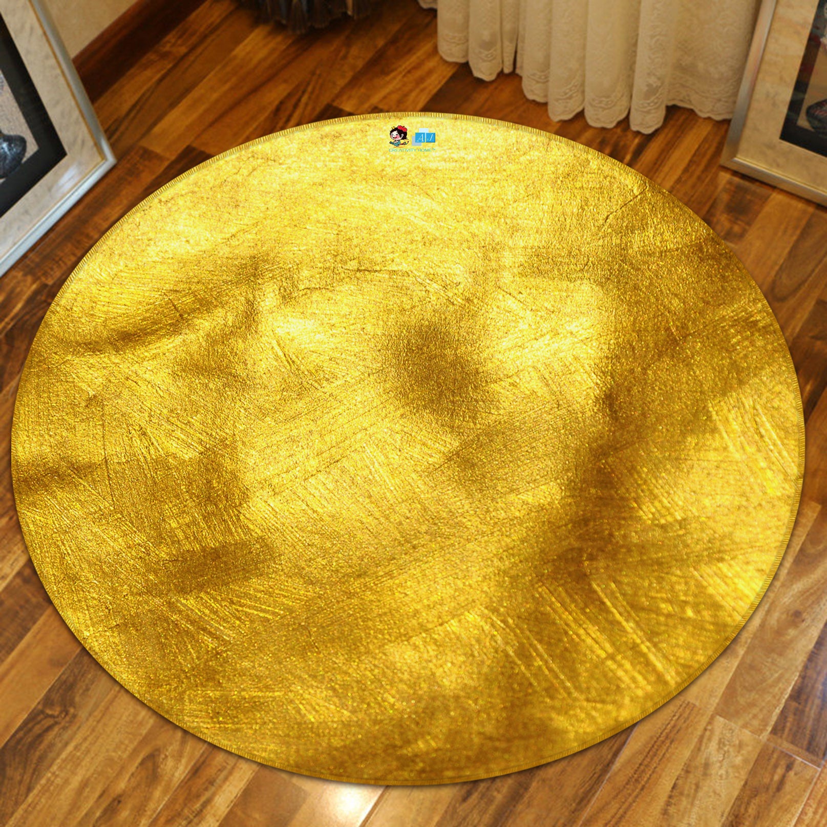 3D Golden 69149 Round Non Slip Rug Mat