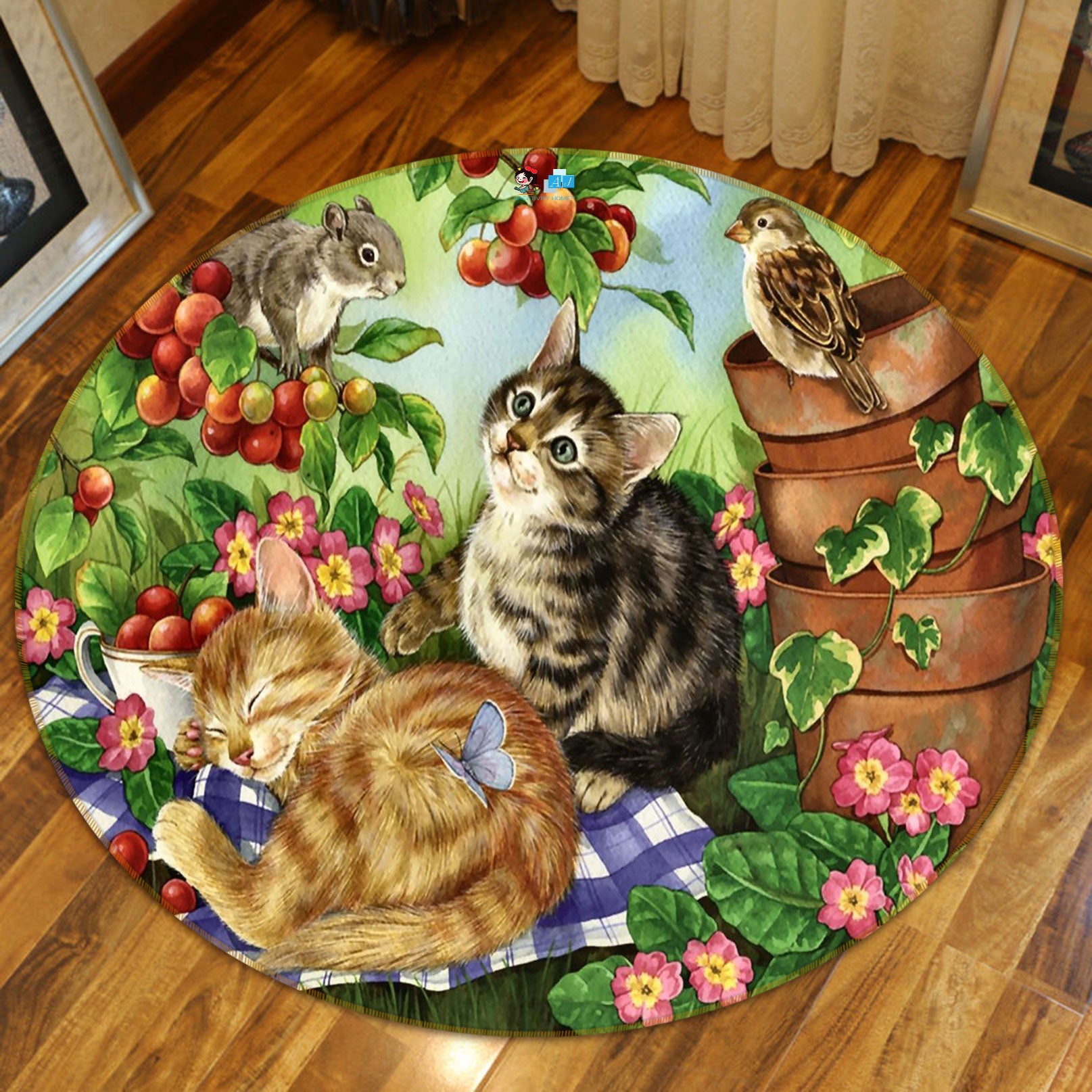 3D Cat 72260 Round Non Slip Rug Mat