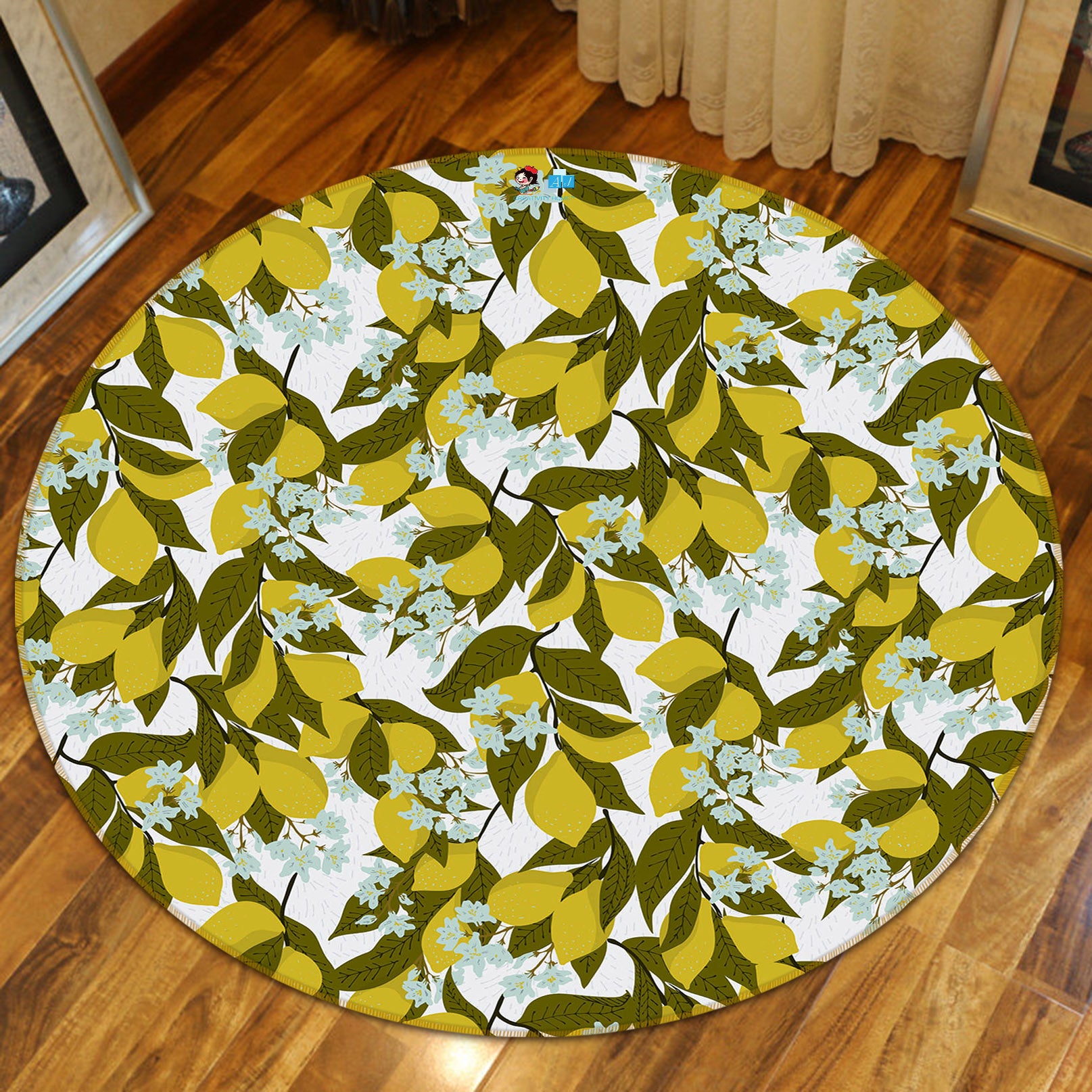 3D Green Leaves Flowers 10569 Kashmira Jayaprakash Rug Round Non Slip Rug Mat