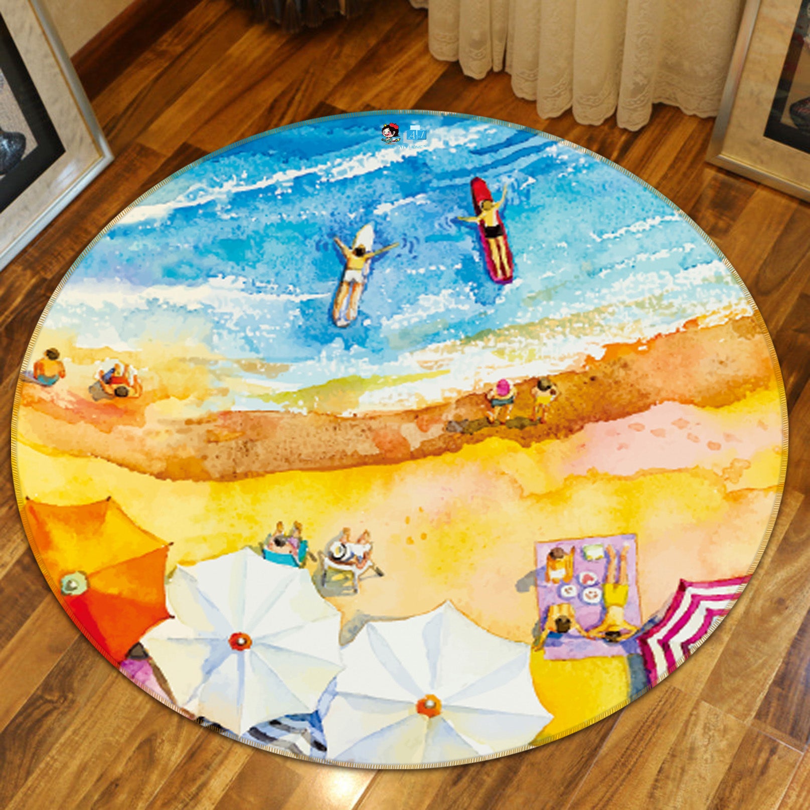 3D Beach 81051 Round Non Slip Rug Mat