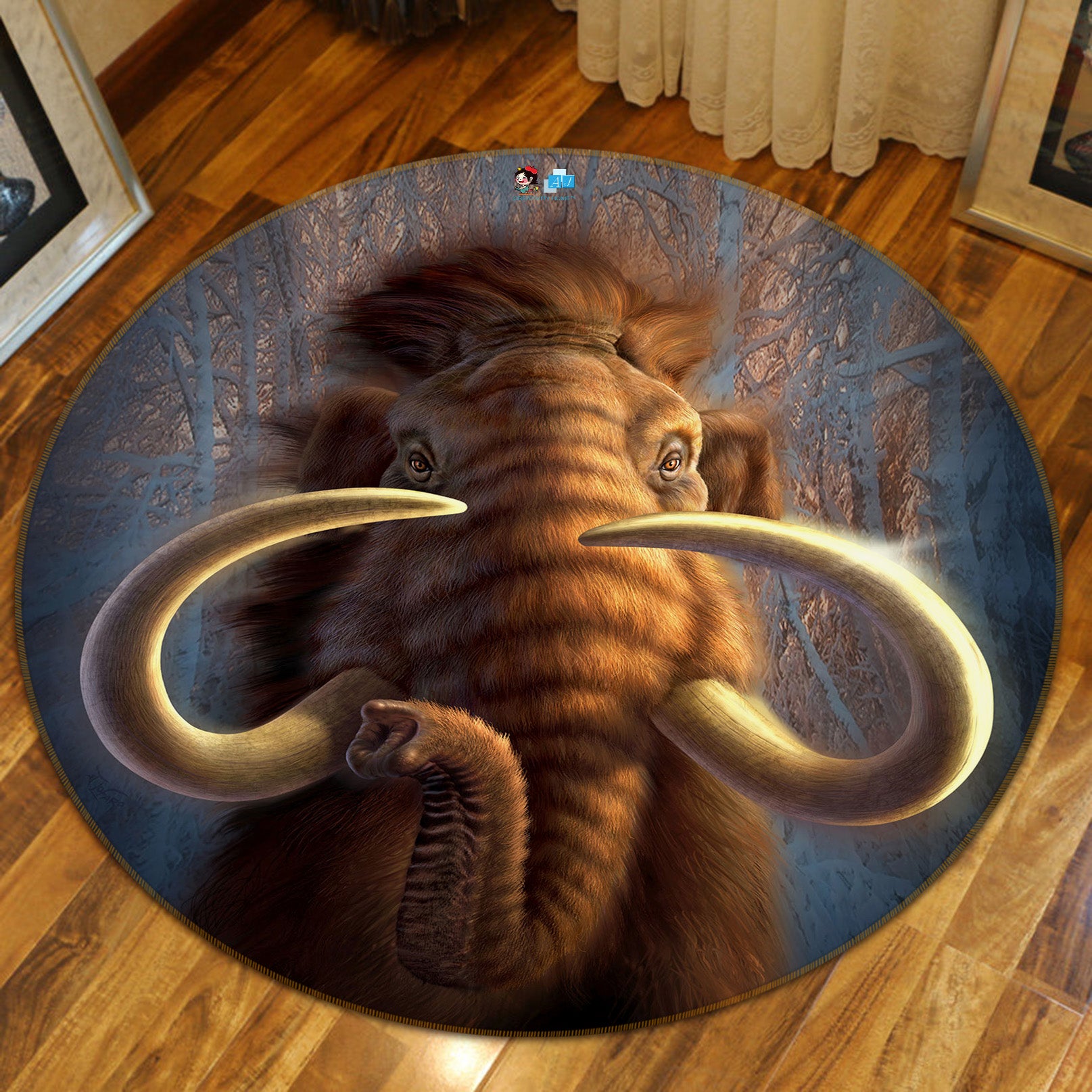 3D Mammoth 83137 Jerry LoFaro Rug Round Non Slip Rug Mat