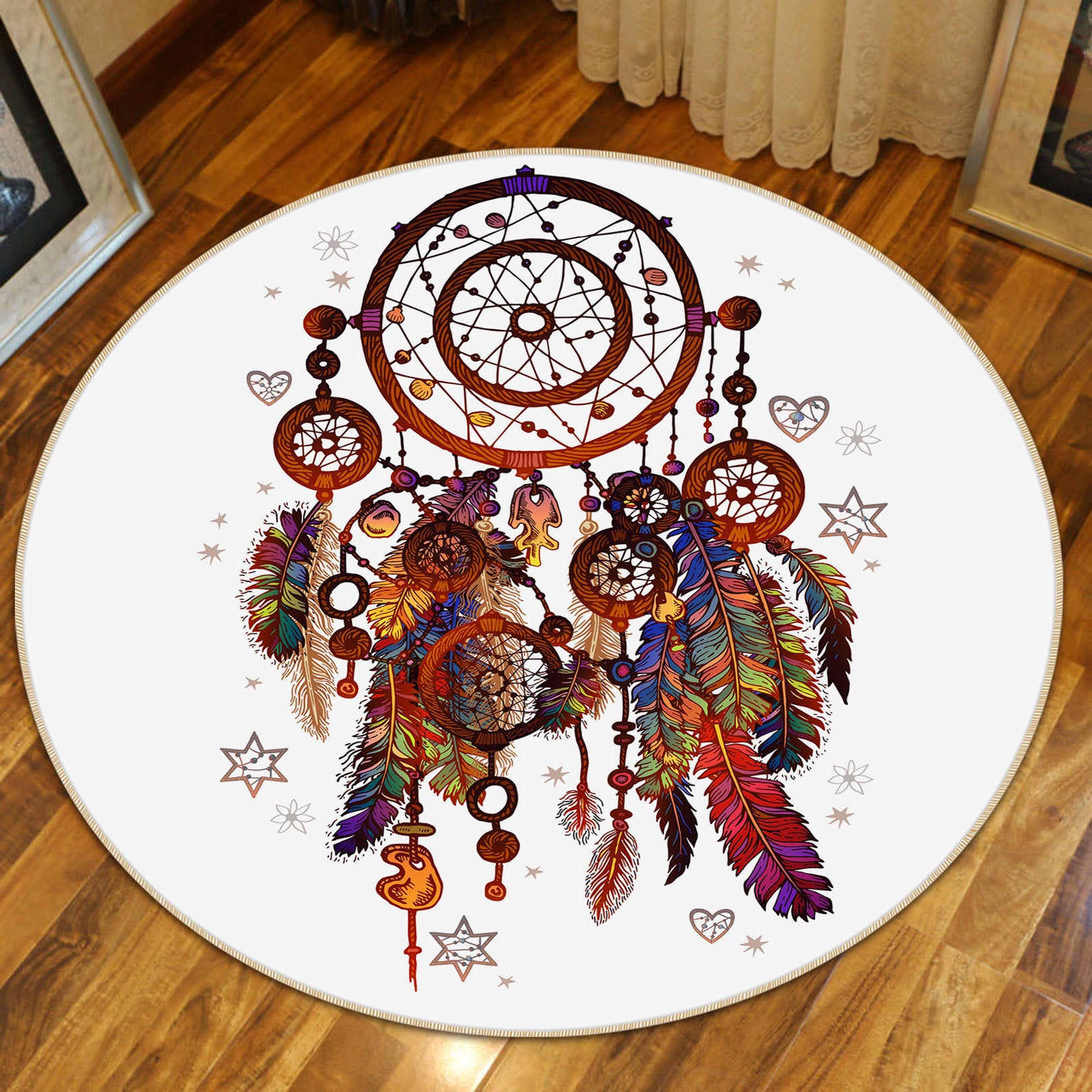 3D Dreamcatcher 29075 Round Non Slip Rug Mat