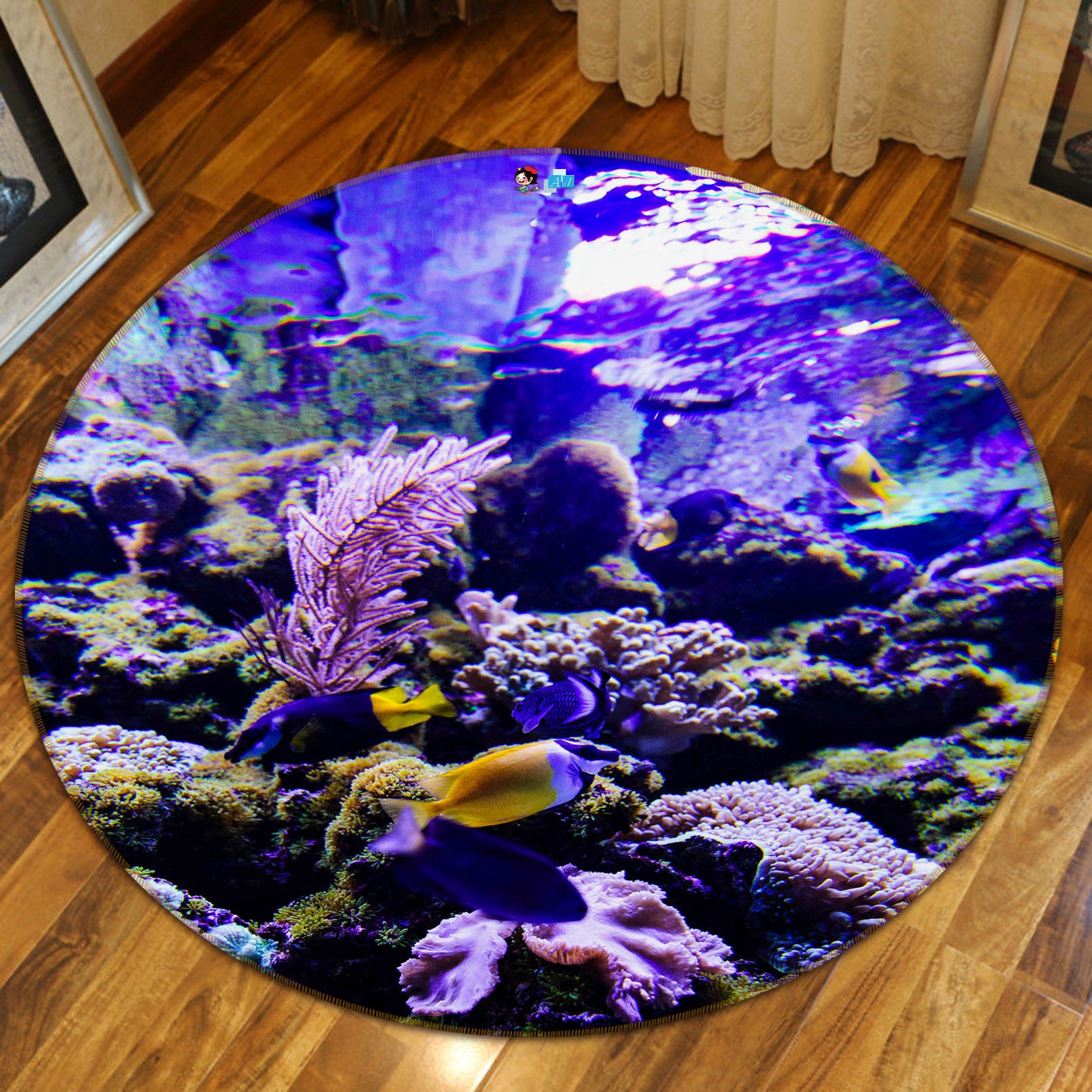3D Fish 69102 Round Non Slip Rug Mat