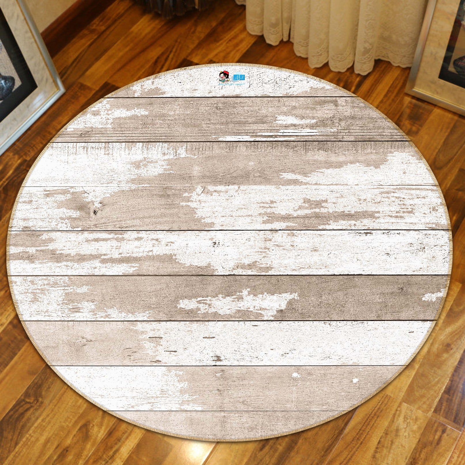 3D Board 64146 Round Non Slip Rug Mat