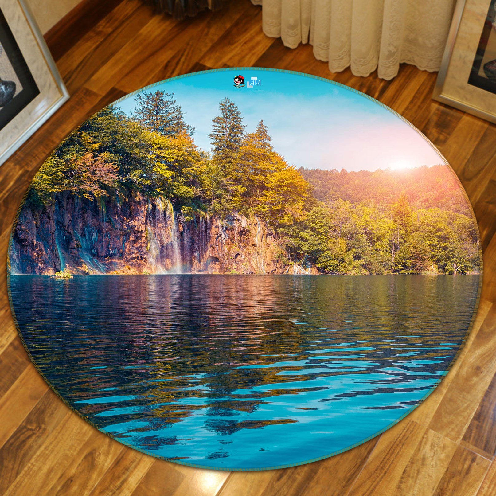 3D Landscape 72172 Round Non Slip Rug Mat