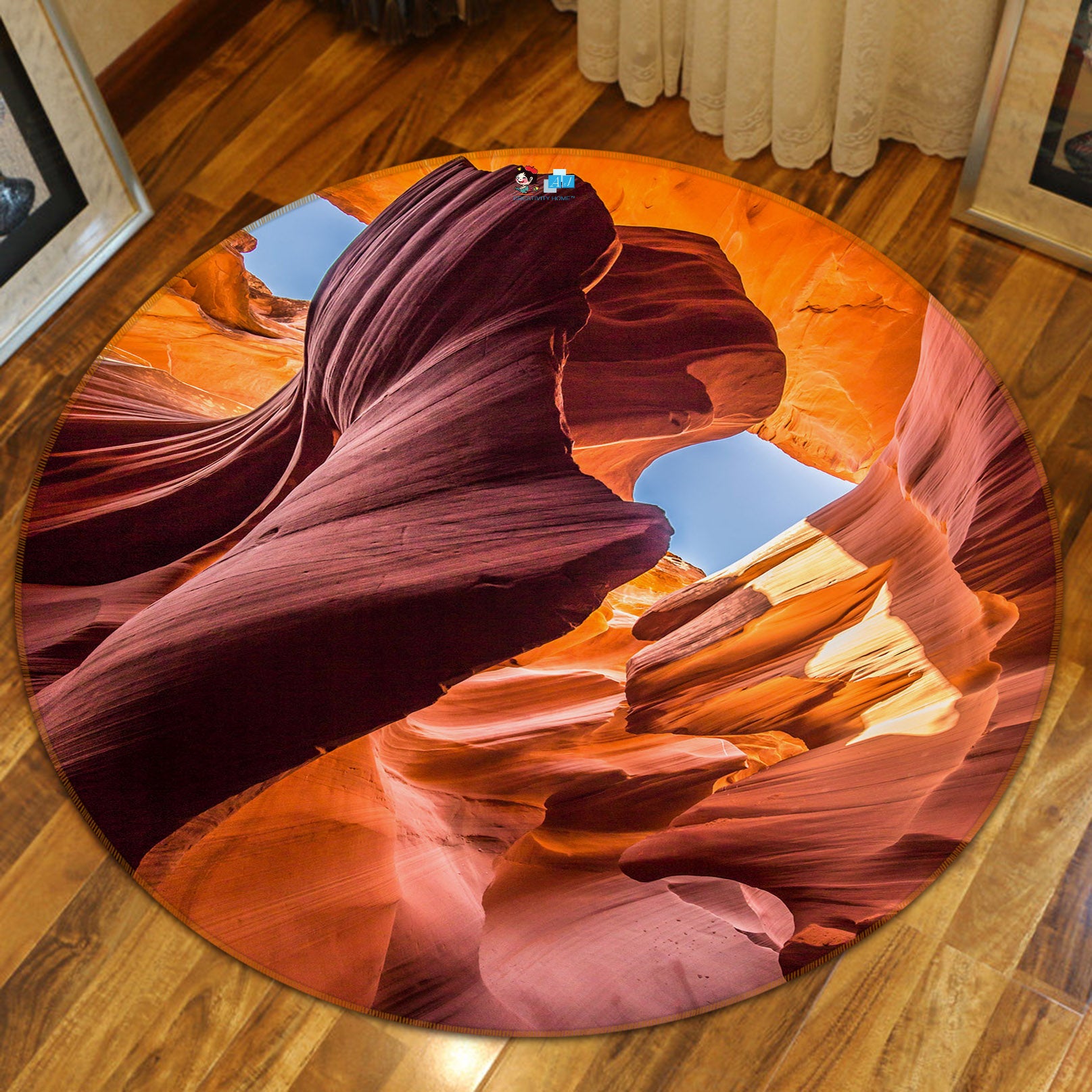 3D Sandstone 69079 Round Non Slip Rug Mat