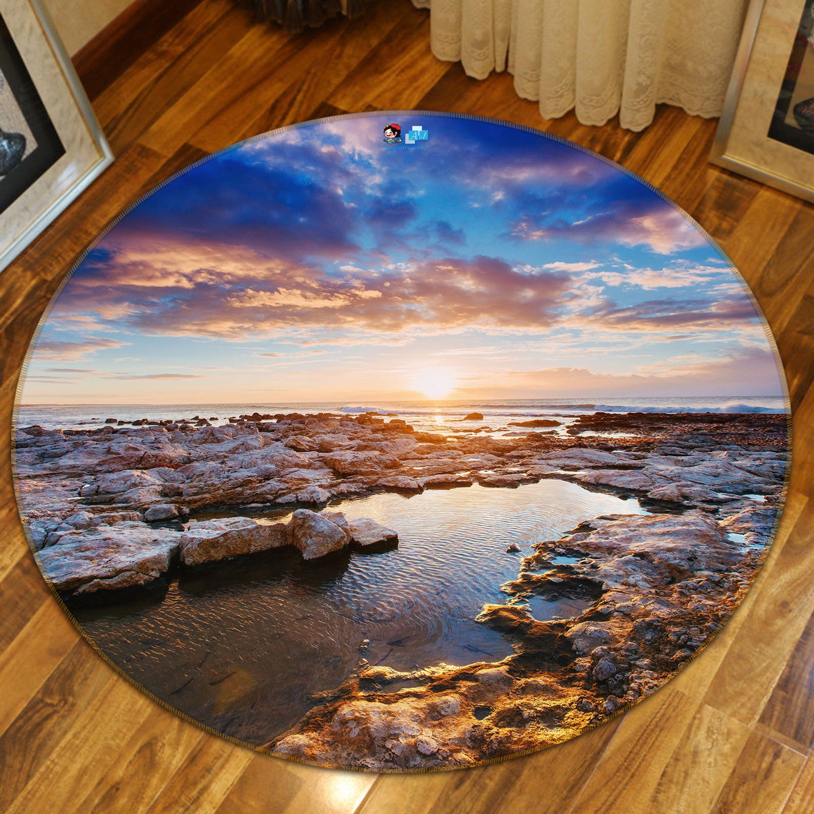 3D Sky Stone 81109 Round Non Slip Rug Mat