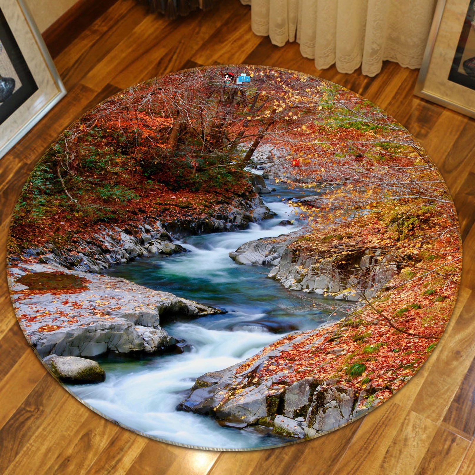 3D River 69114 Round Non Slip Rug Mat
