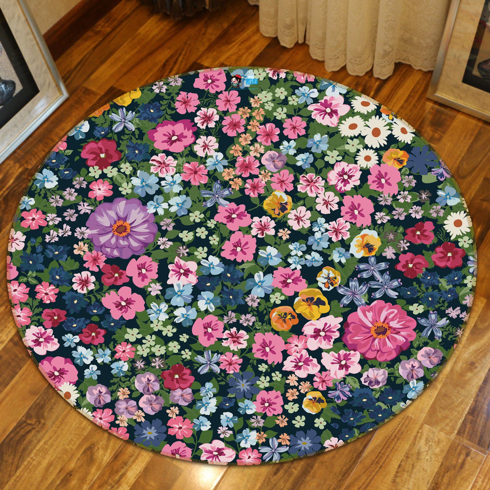 3D Floret 71158 Round Non Slip Rug Mat