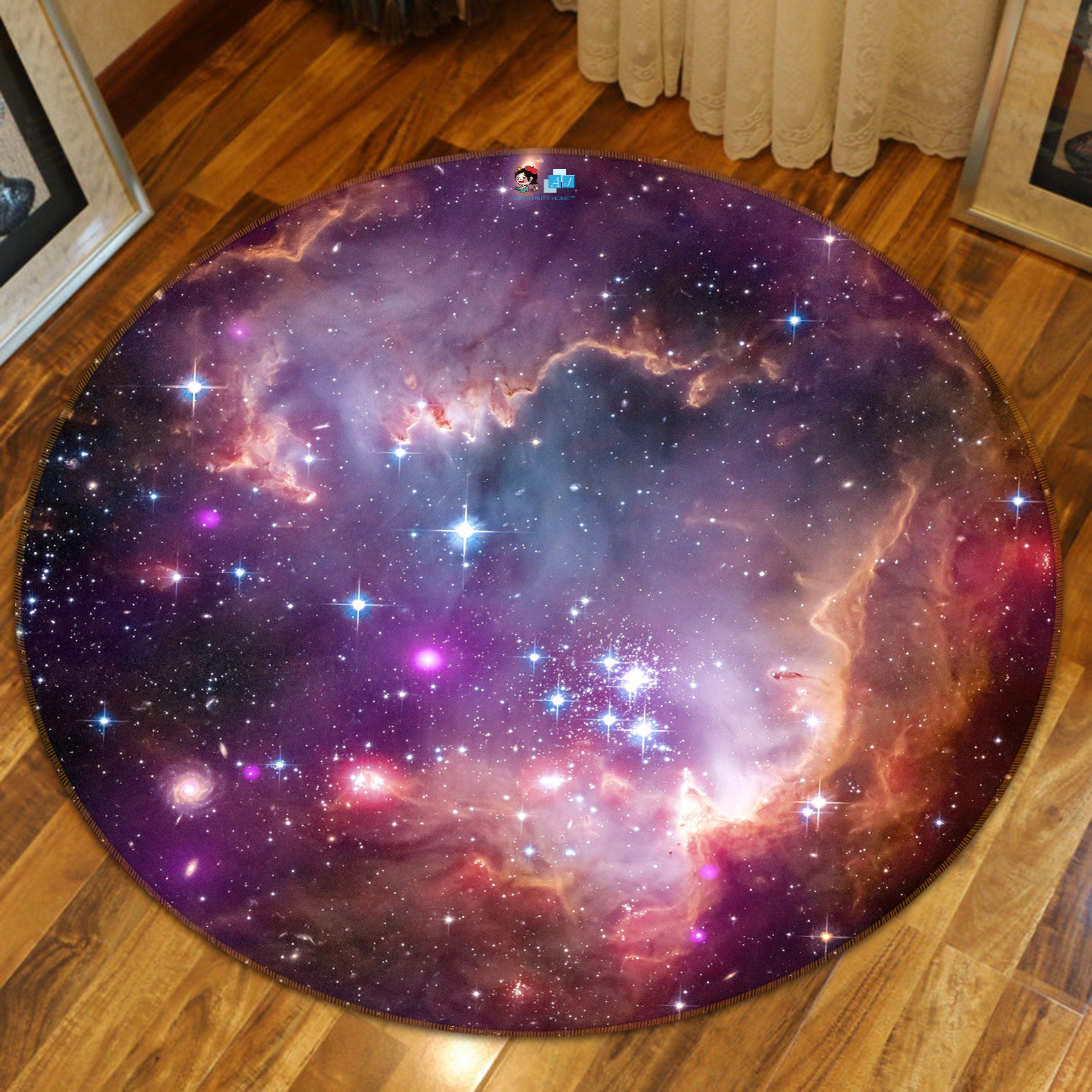 3D Starry Sky 73013 Round Non Slip Rug Mat