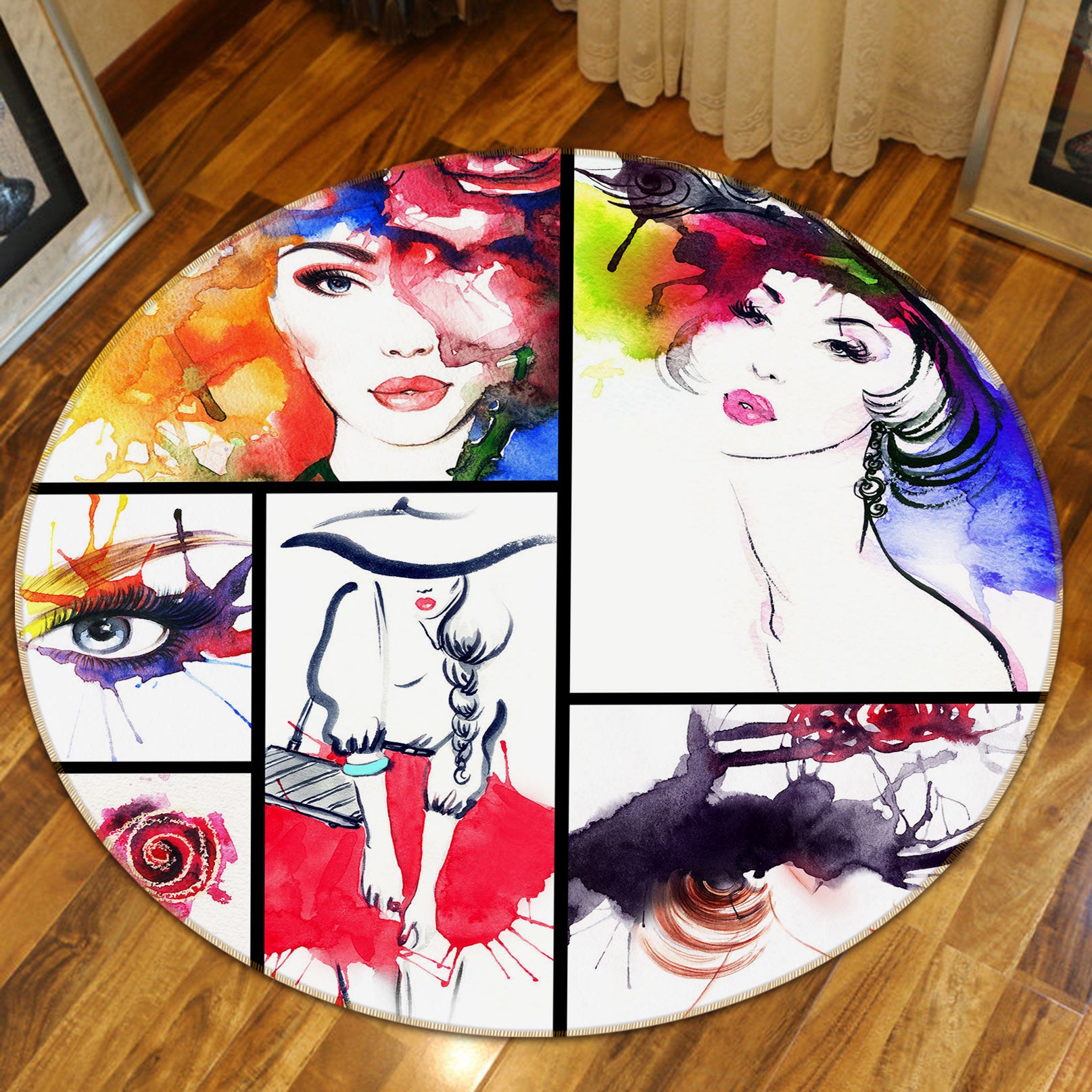 3D Girl 36226 Round Non Slip Rug Mat