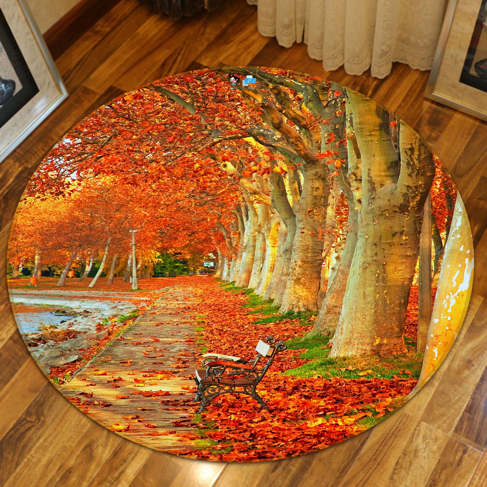 3D Trees 69172 Round Non Slip Rug Mat
