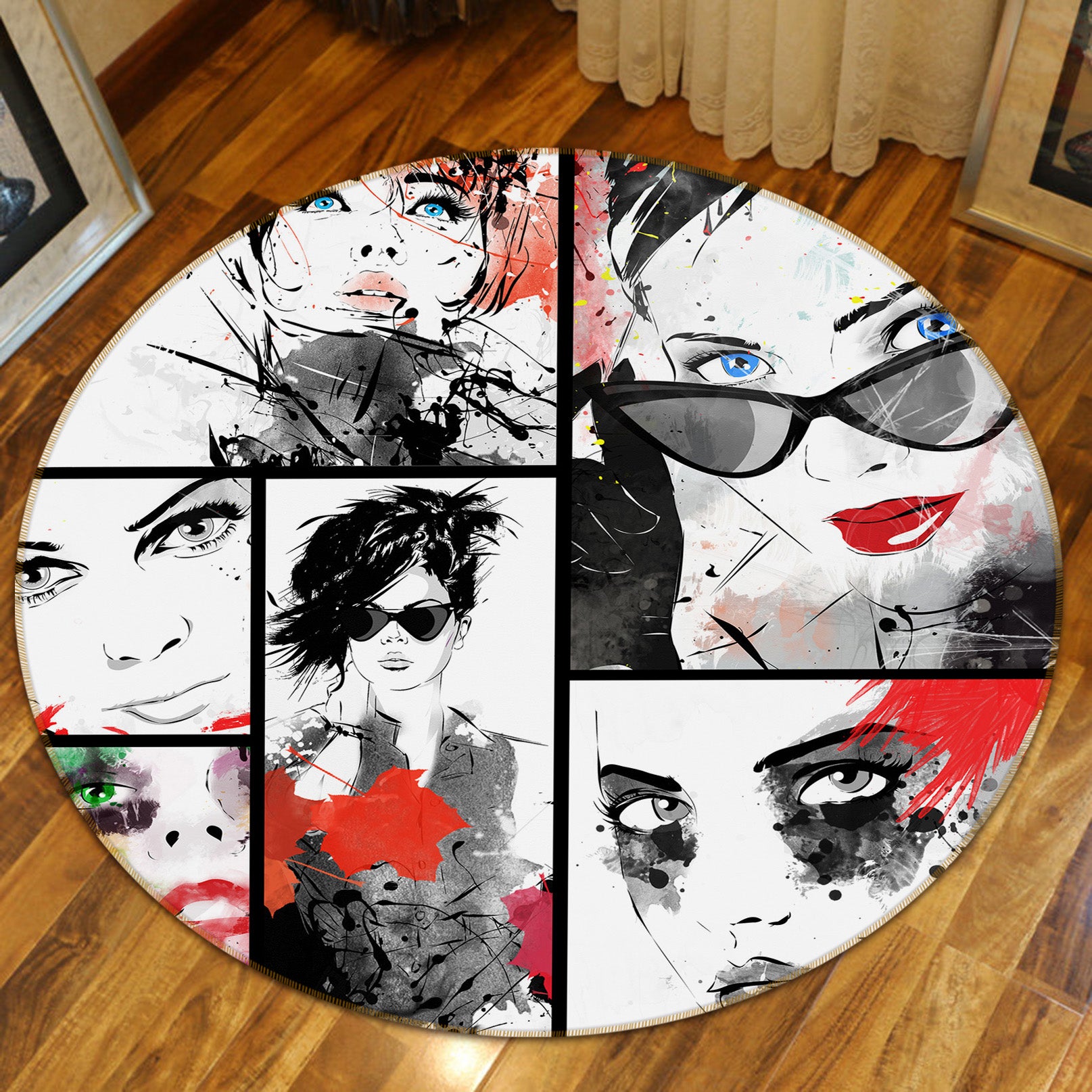 3D Beauty 36231 Round Non Slip Rug Mat