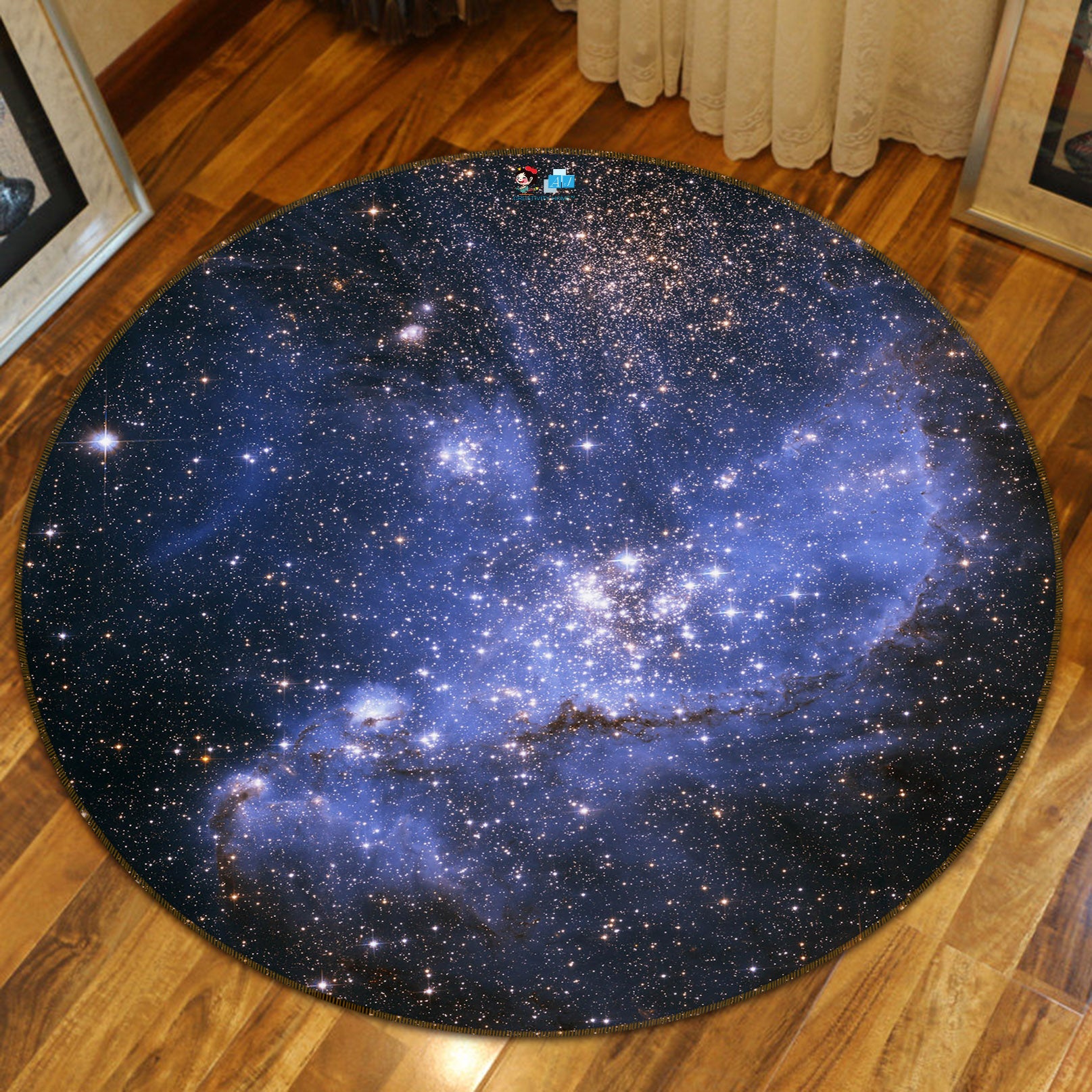 3D Starry Sky 74089 Round Non Slip Rug Mat