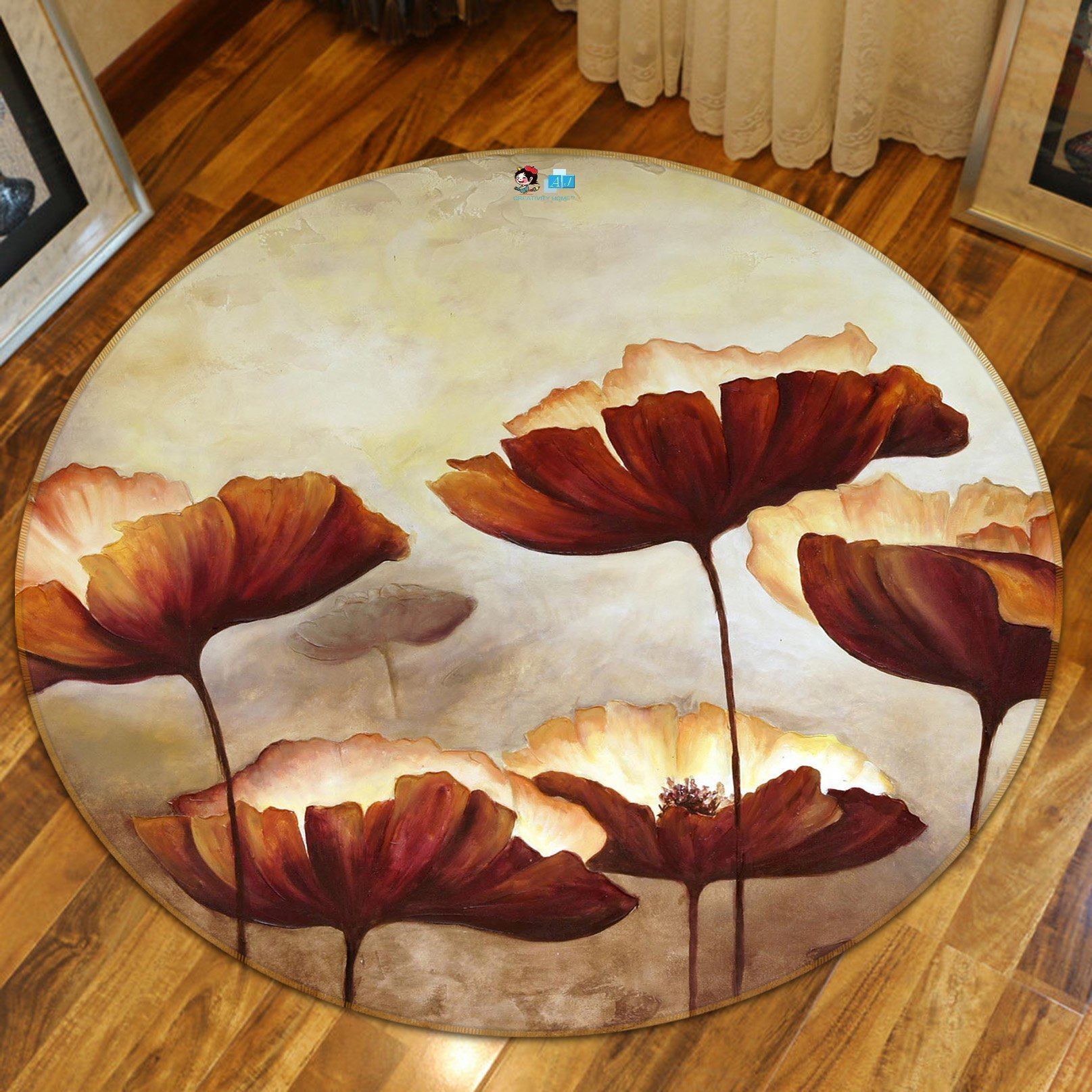 3D Flowers Painting 71 Round Non Slip Rug Mat Mat AJ Creativity Home 