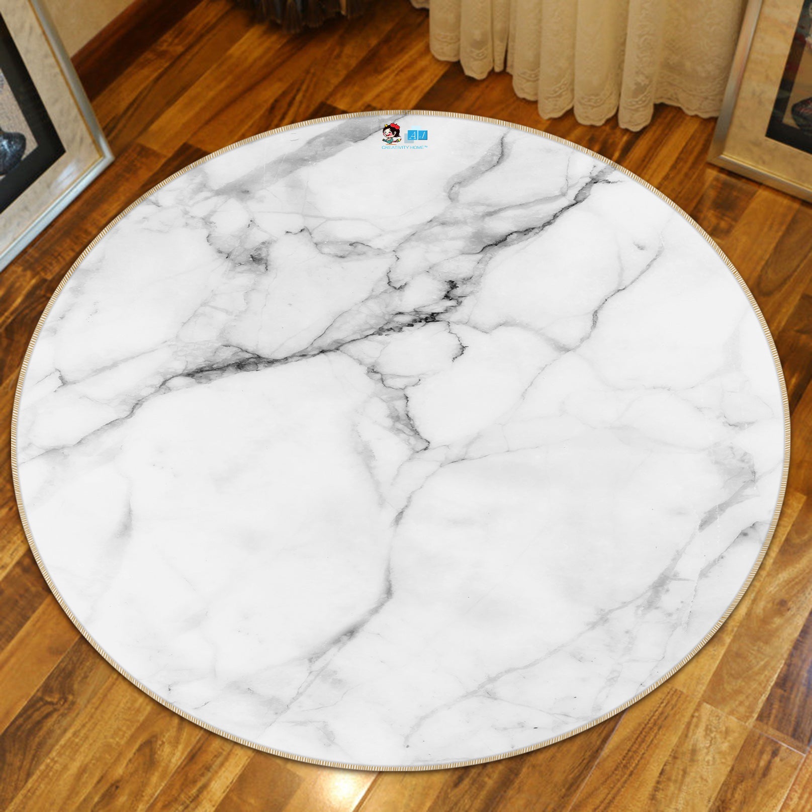 3D Marbling 69205 Round Non Slip Rug Mat