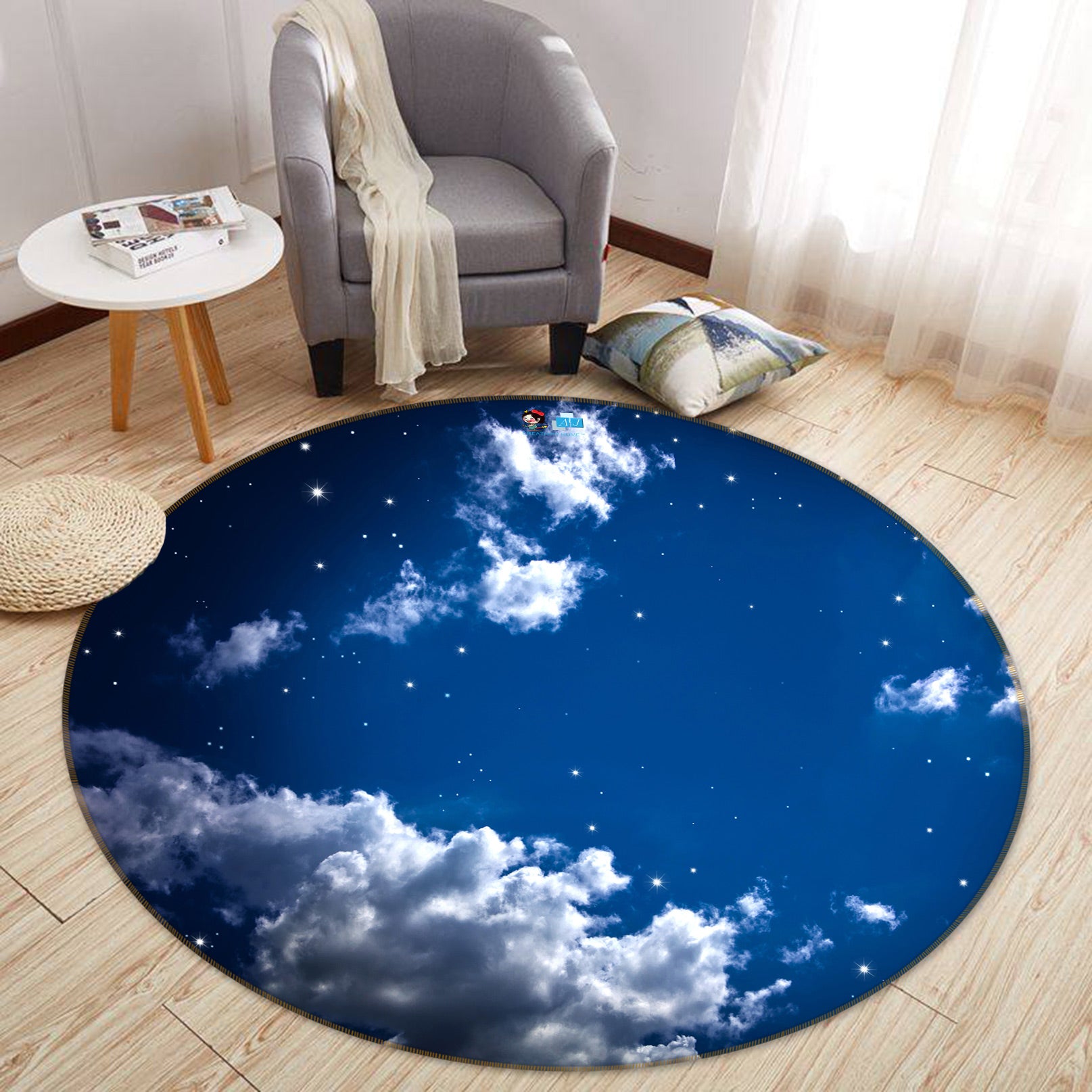 3D Sky 72153 Round Non Slip Rug Mat