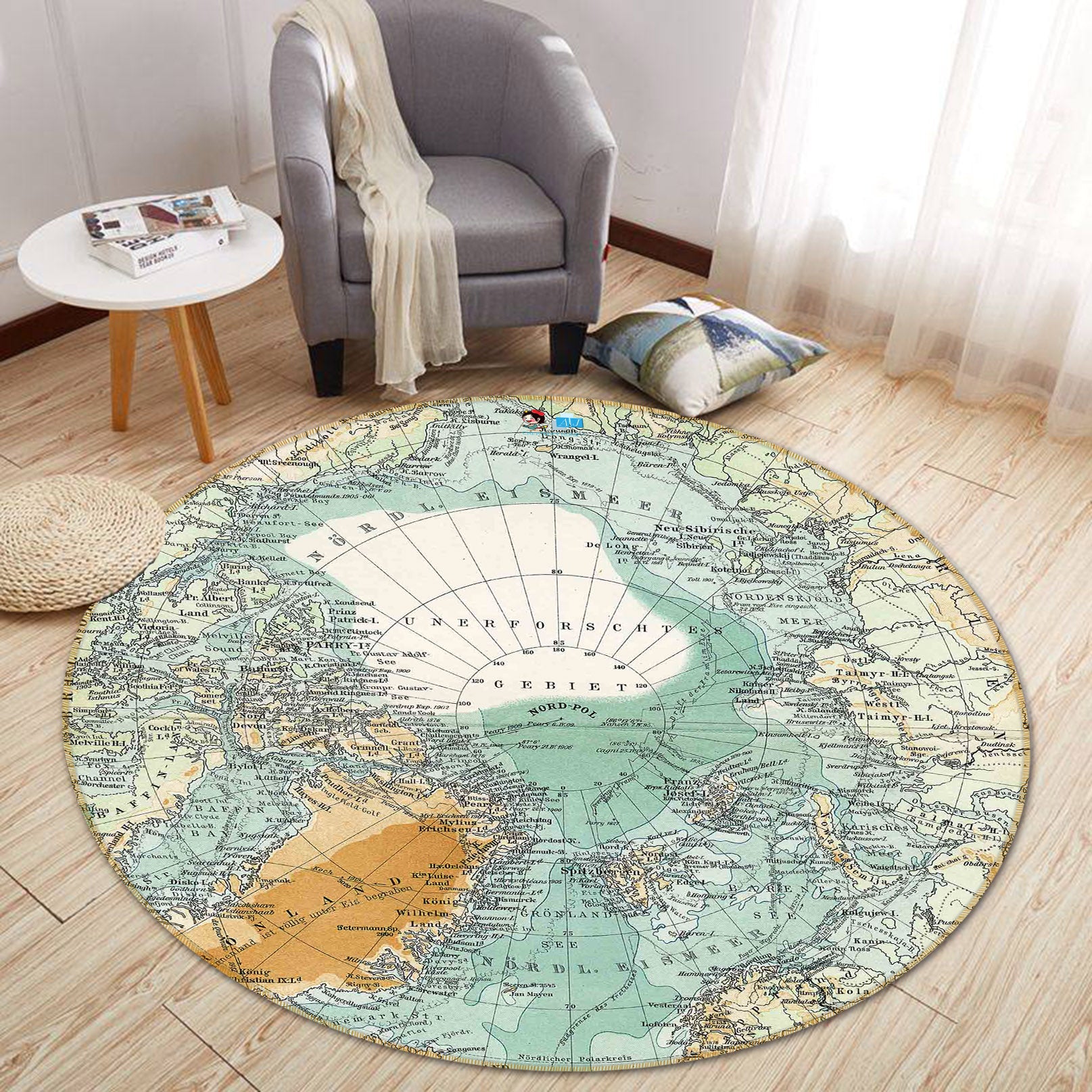 3D Map 64112 Round Non Slip Rug Mat