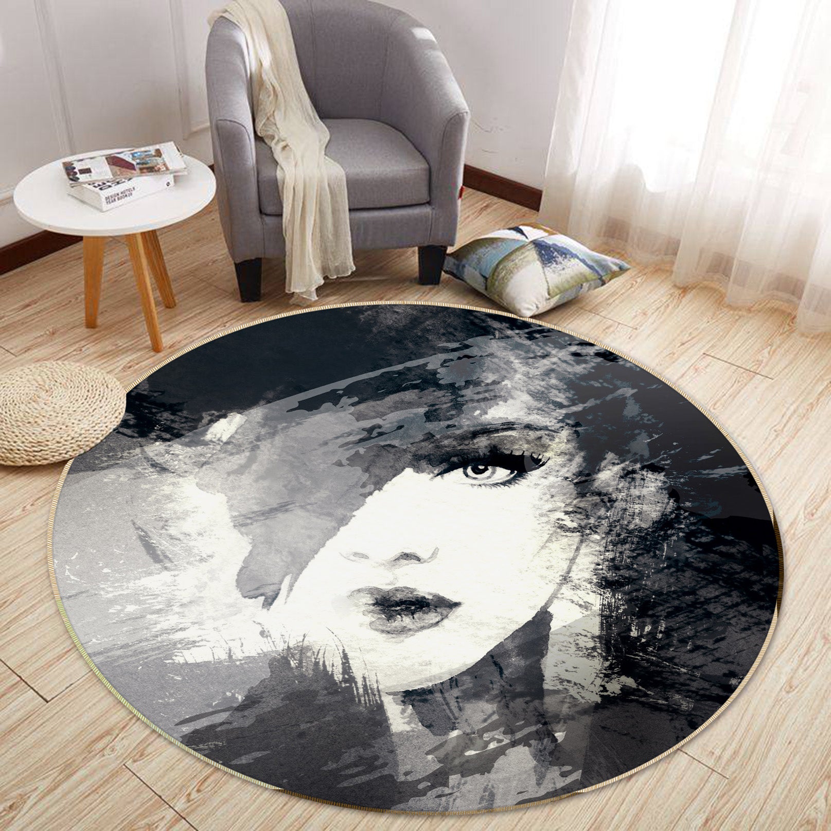 3D Beauty 36236 Round Non Slip Rug Mat