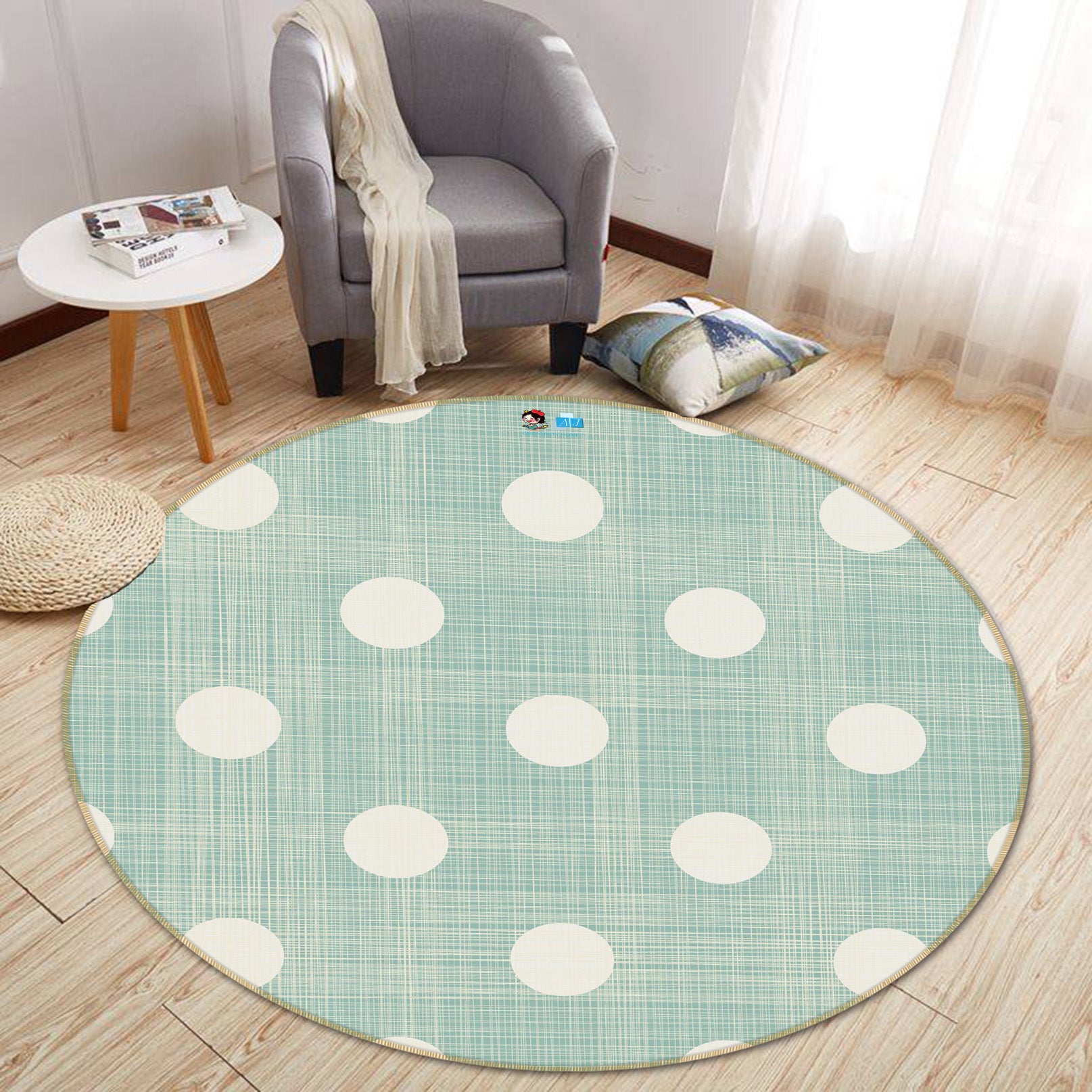 3D Wave Point 64116 Round Non Slip Rug Mat