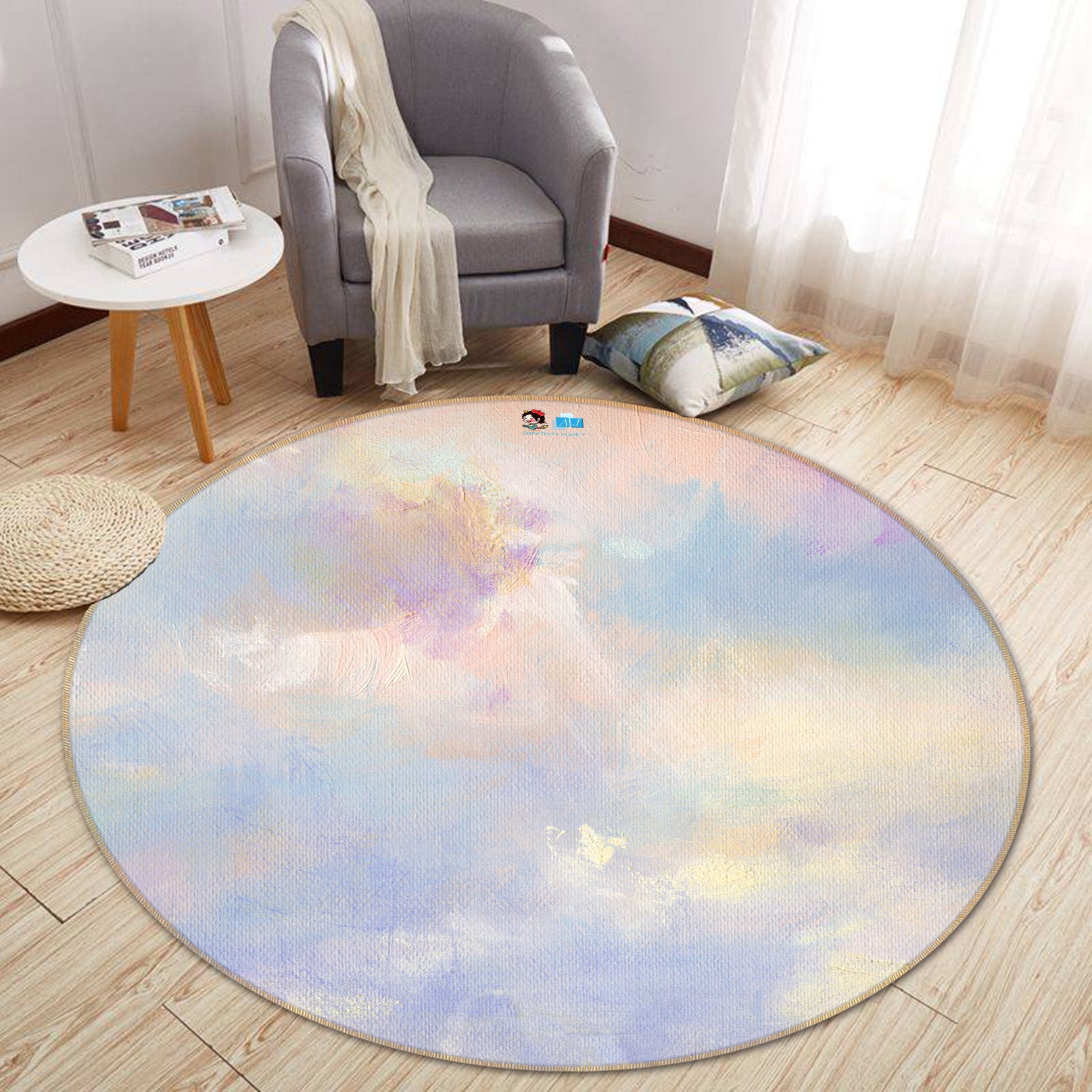 3D Cloud 64117 Round Non Slip Rug Mat