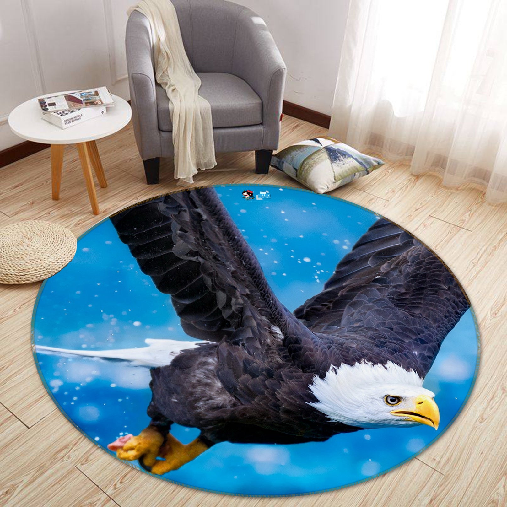 3D Eagle 74044 Round Non Slip Rug Mat