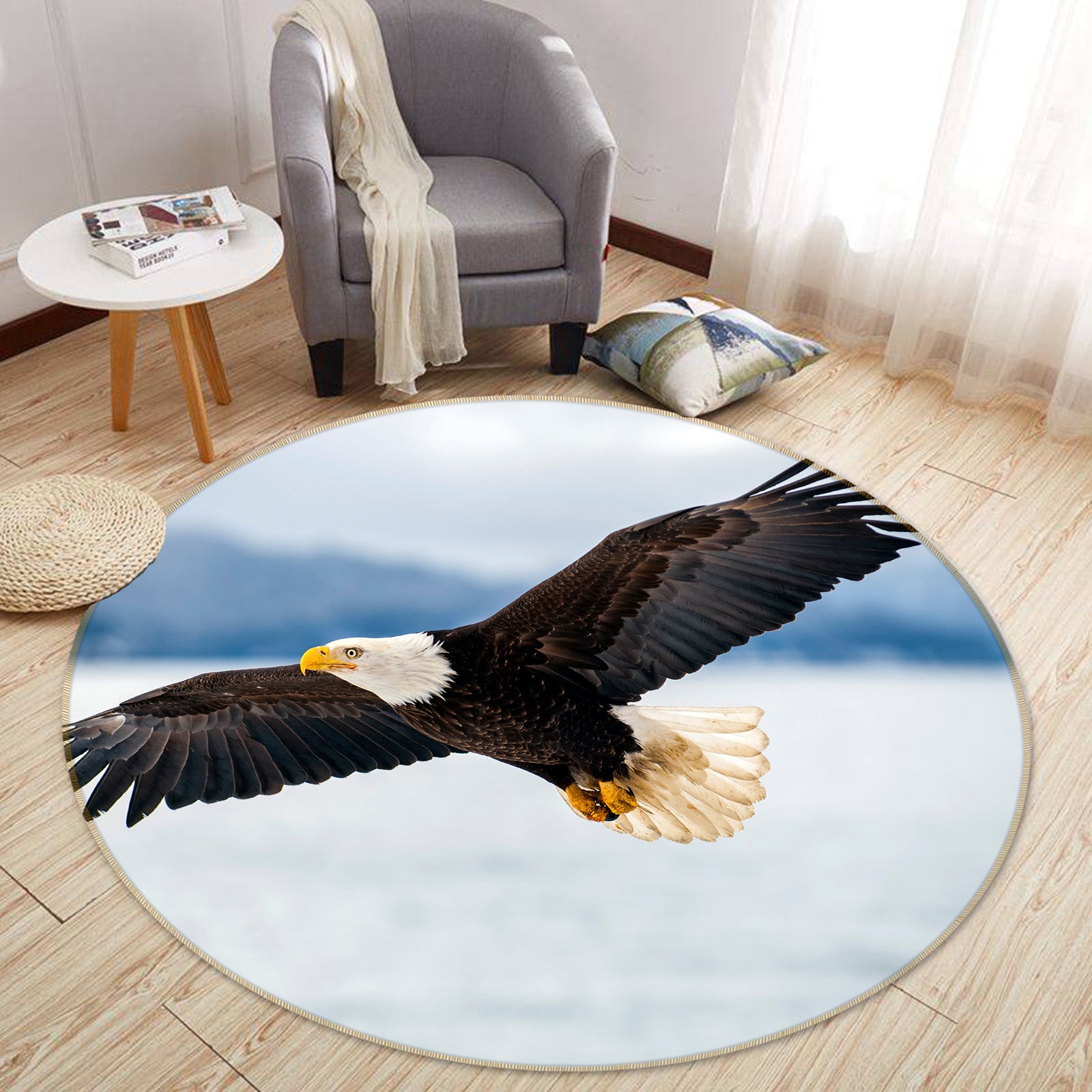 3D Eagle 38080 Animal Round Non Slip Rug Mat