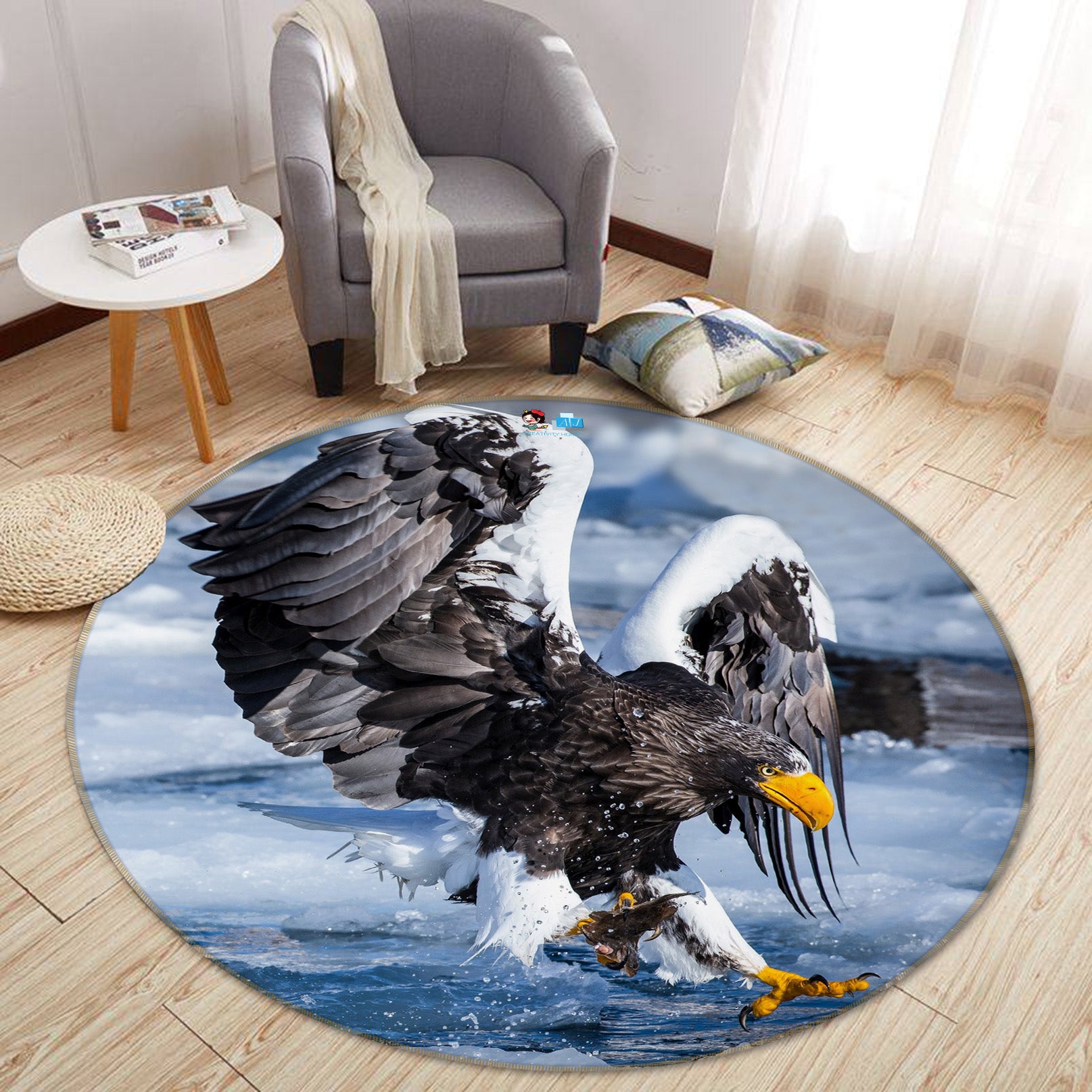 3D Eagle 74045 Round Non Slip Rug Mat