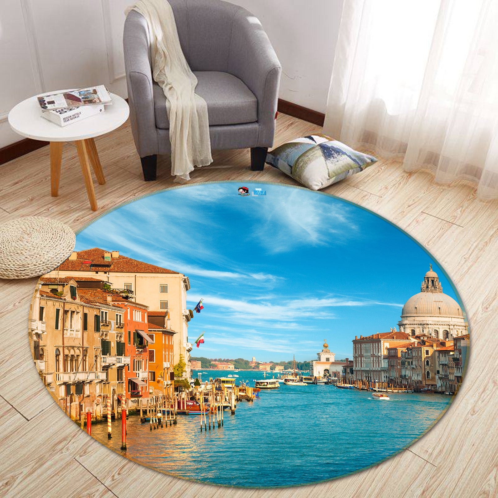 3D Floating House 81141 Round Non Slip Rug Mat