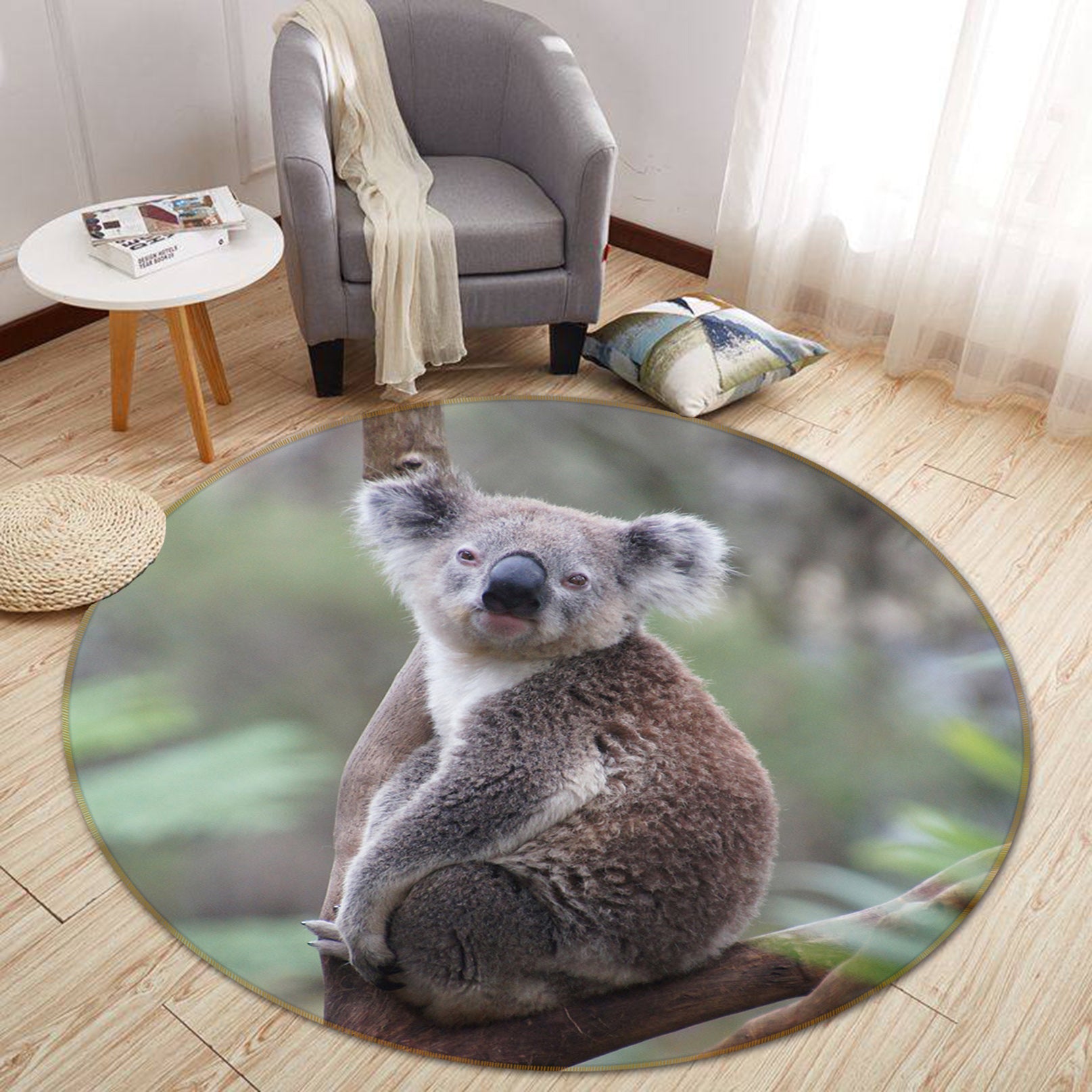 3D Koala 82246 Animal Round Non Slip Rug Mat