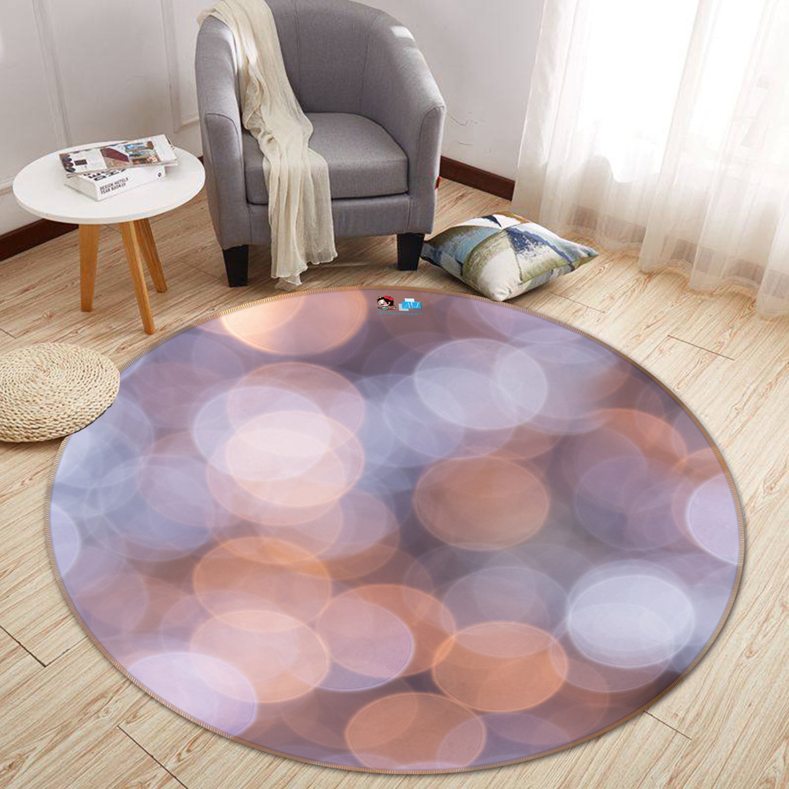 3D Aperture 64088 Round Non Slip Rug Mat
