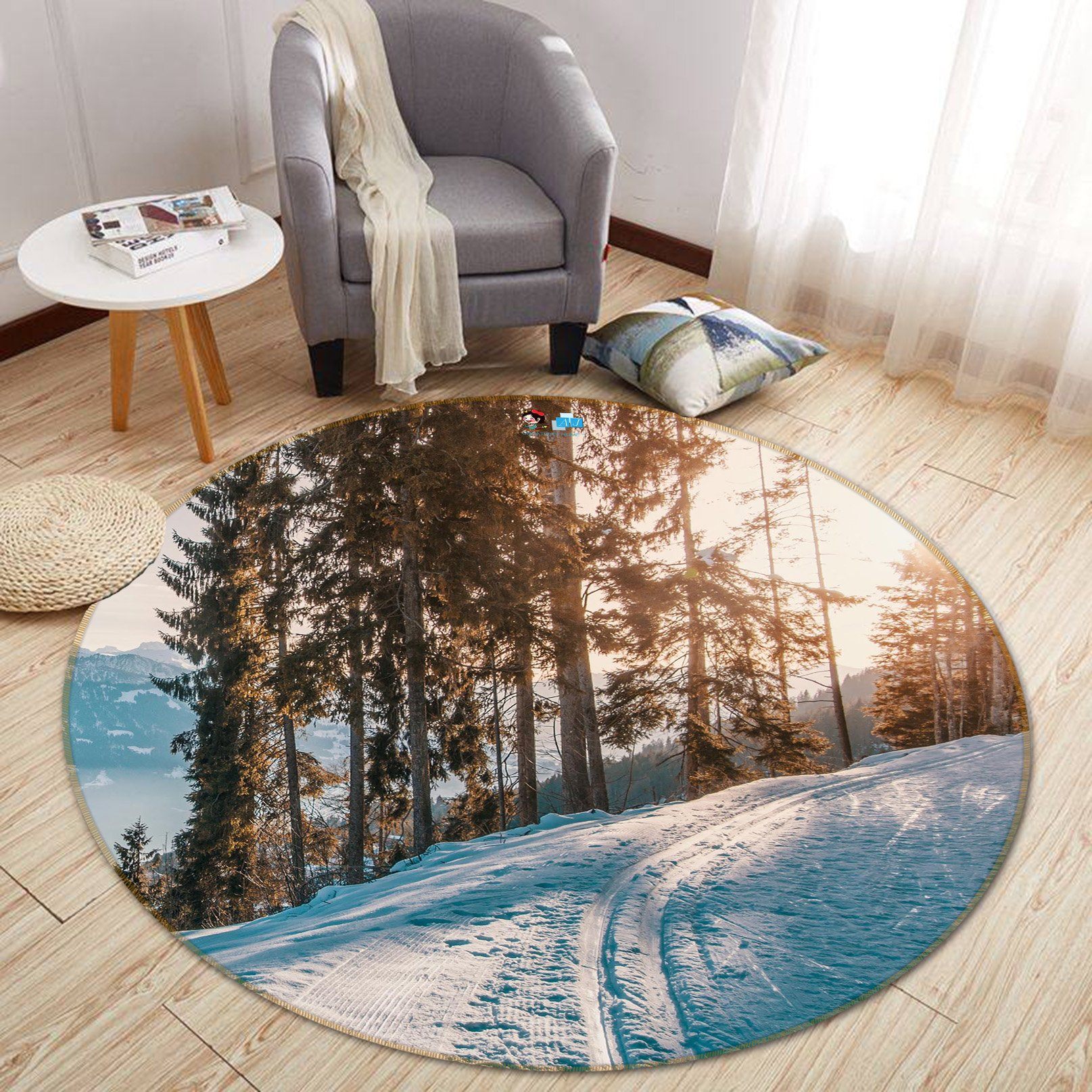 3D Sunny Snow 158 Round Non Slip Rug Mat Mat AJ Creativity Home 
