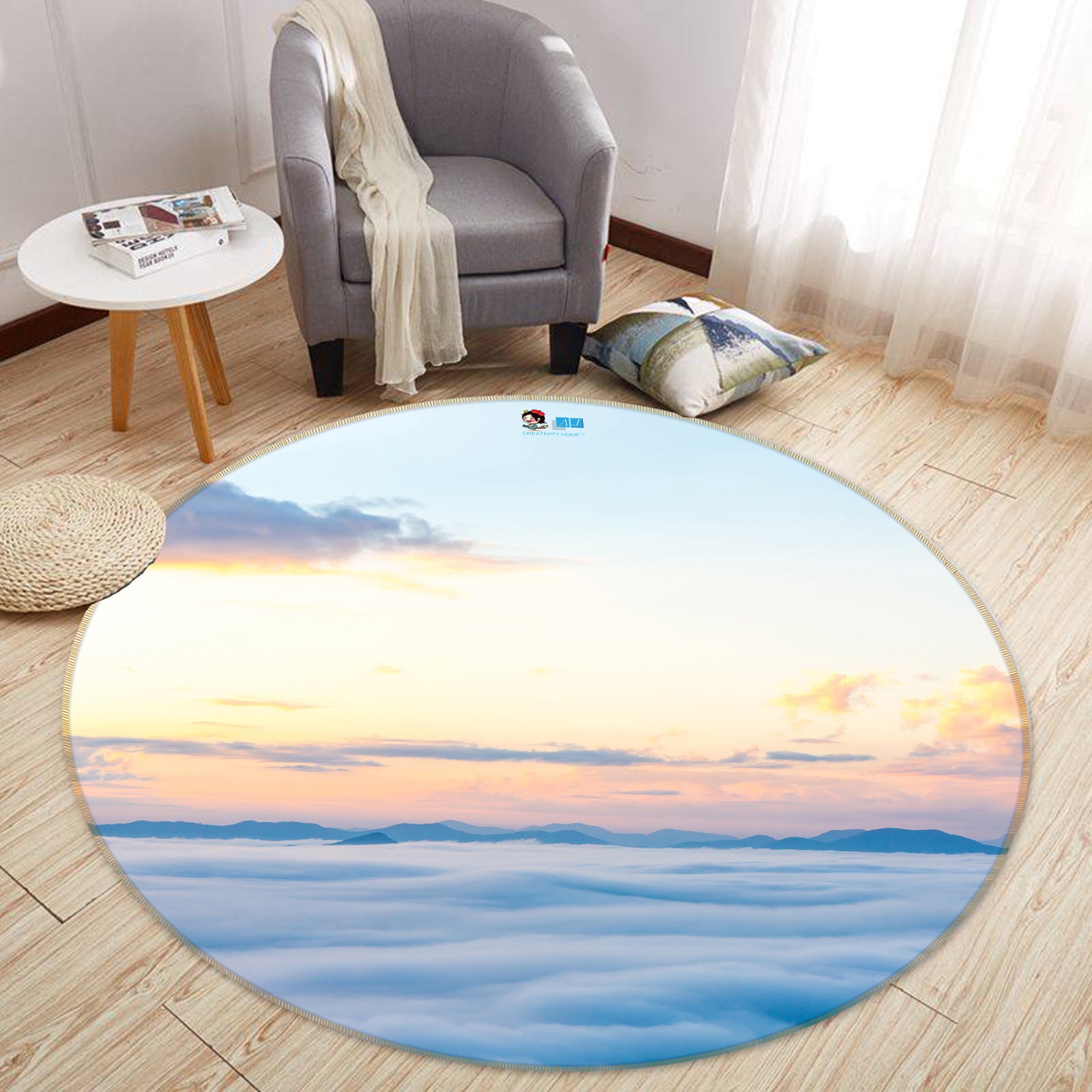 3D Sea Surface 81144 Round Non Slip Rug Mat