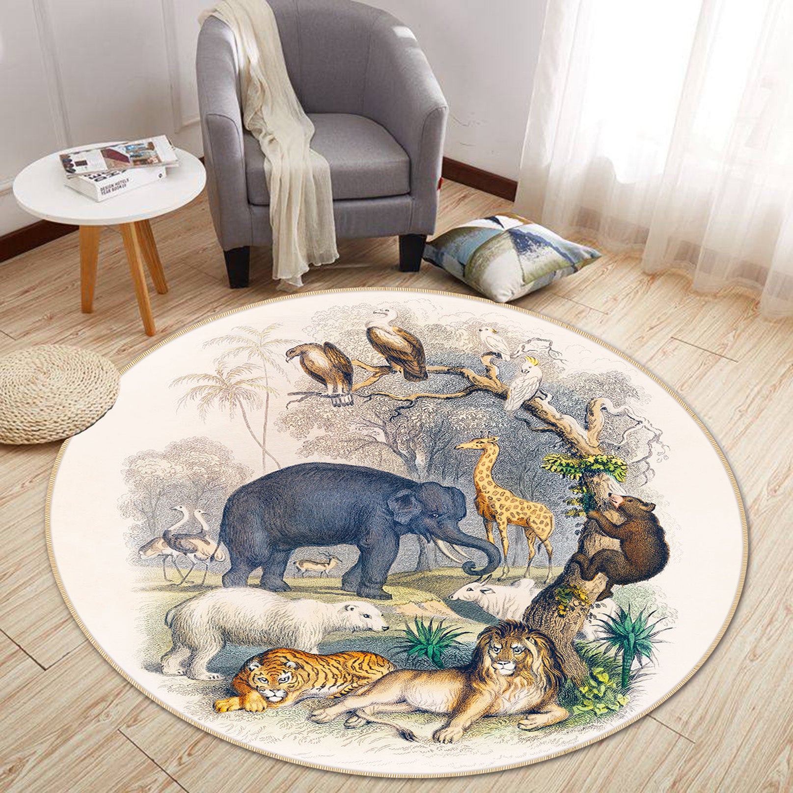 3D Animal 82226 Animal Round Non Slip Rug Mat