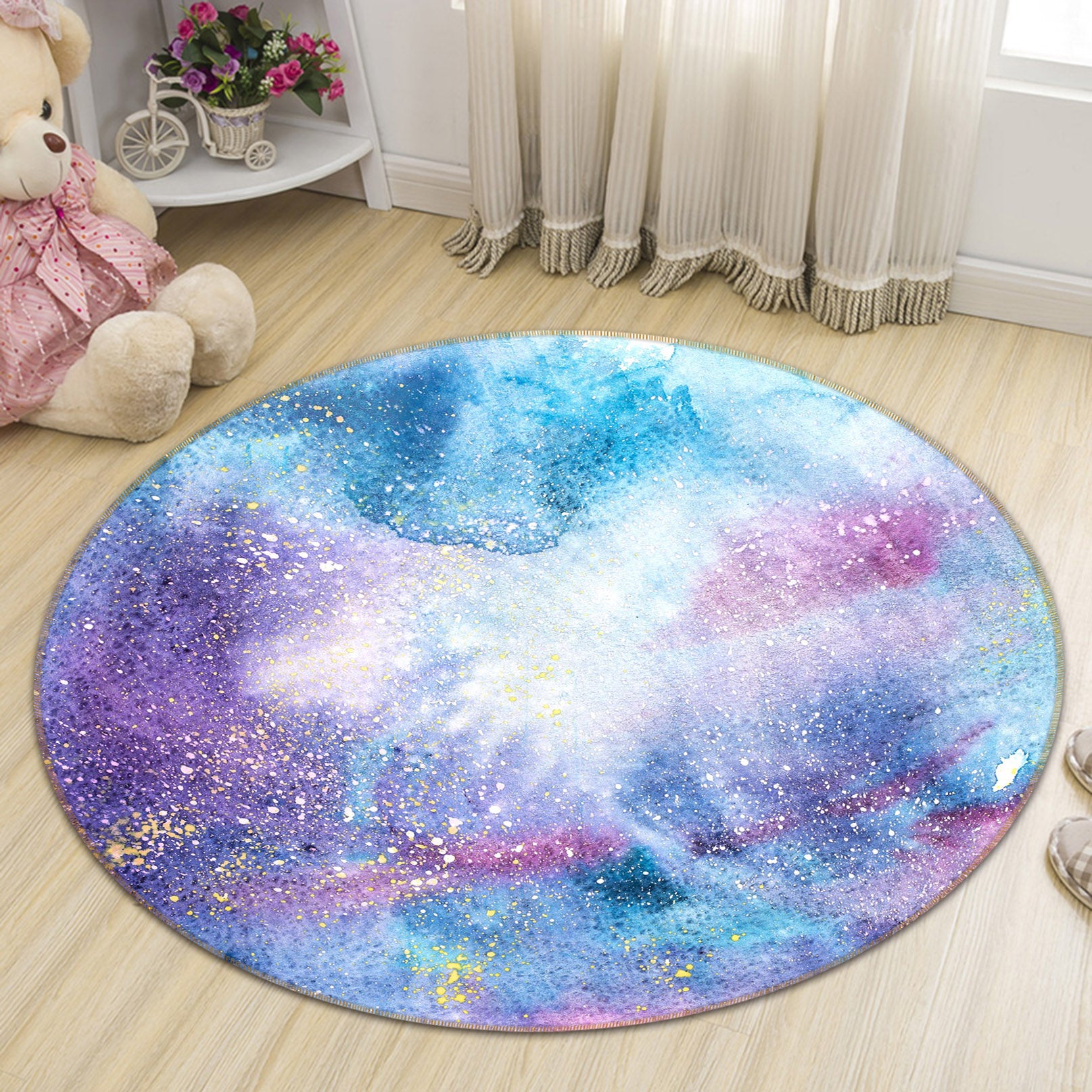 3D Rainbow Colors 71204 Round Non Slip Rug Mat
