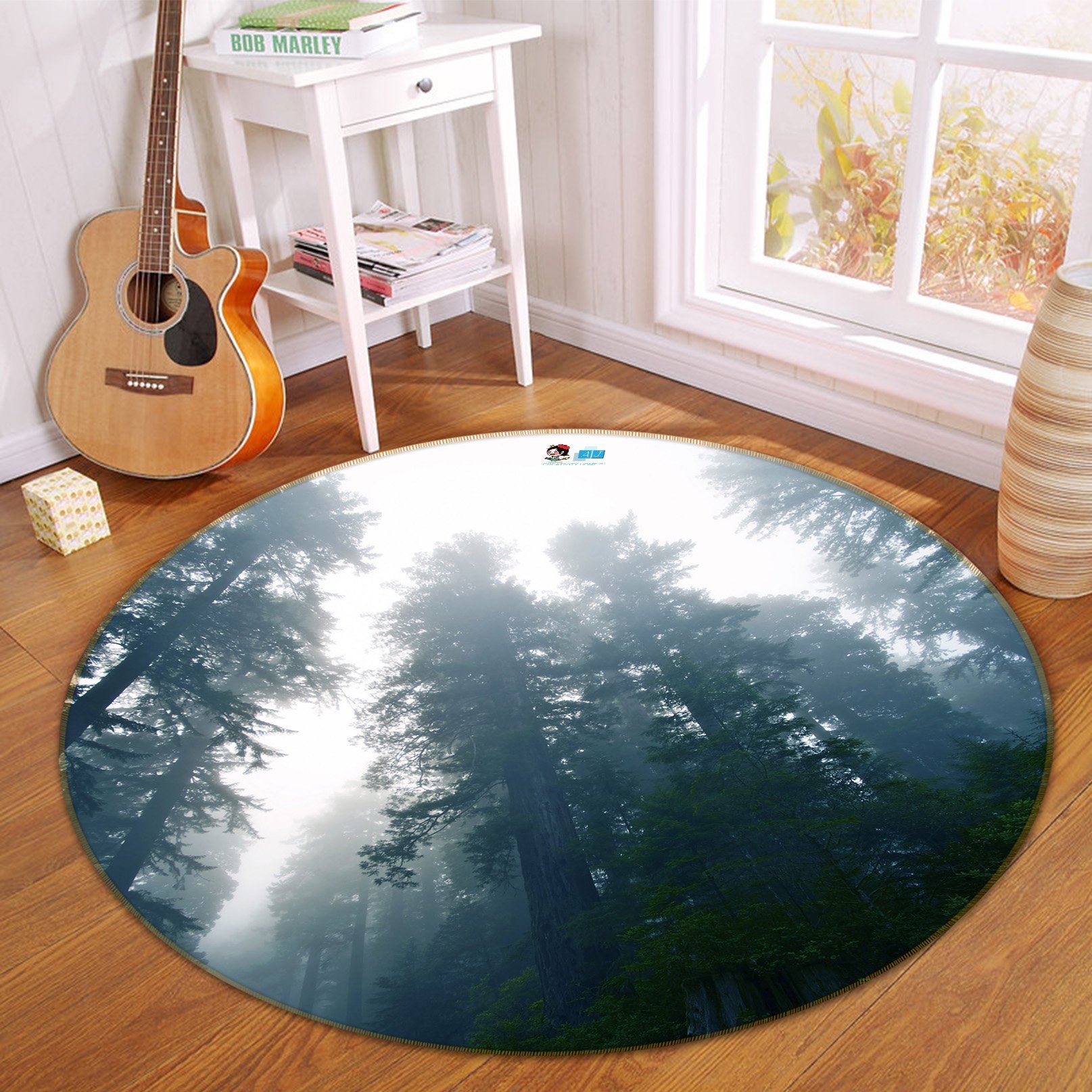 3D Sky Forest 185 Round Non Slip Rug Mat Mat AJ Creativity Home 