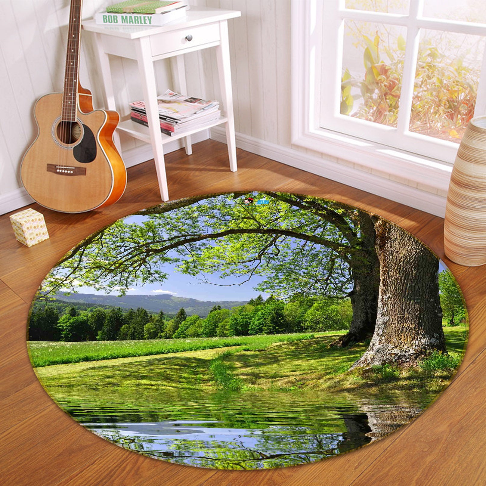 3D Tree 66187 Round Non Slip Rug Mat