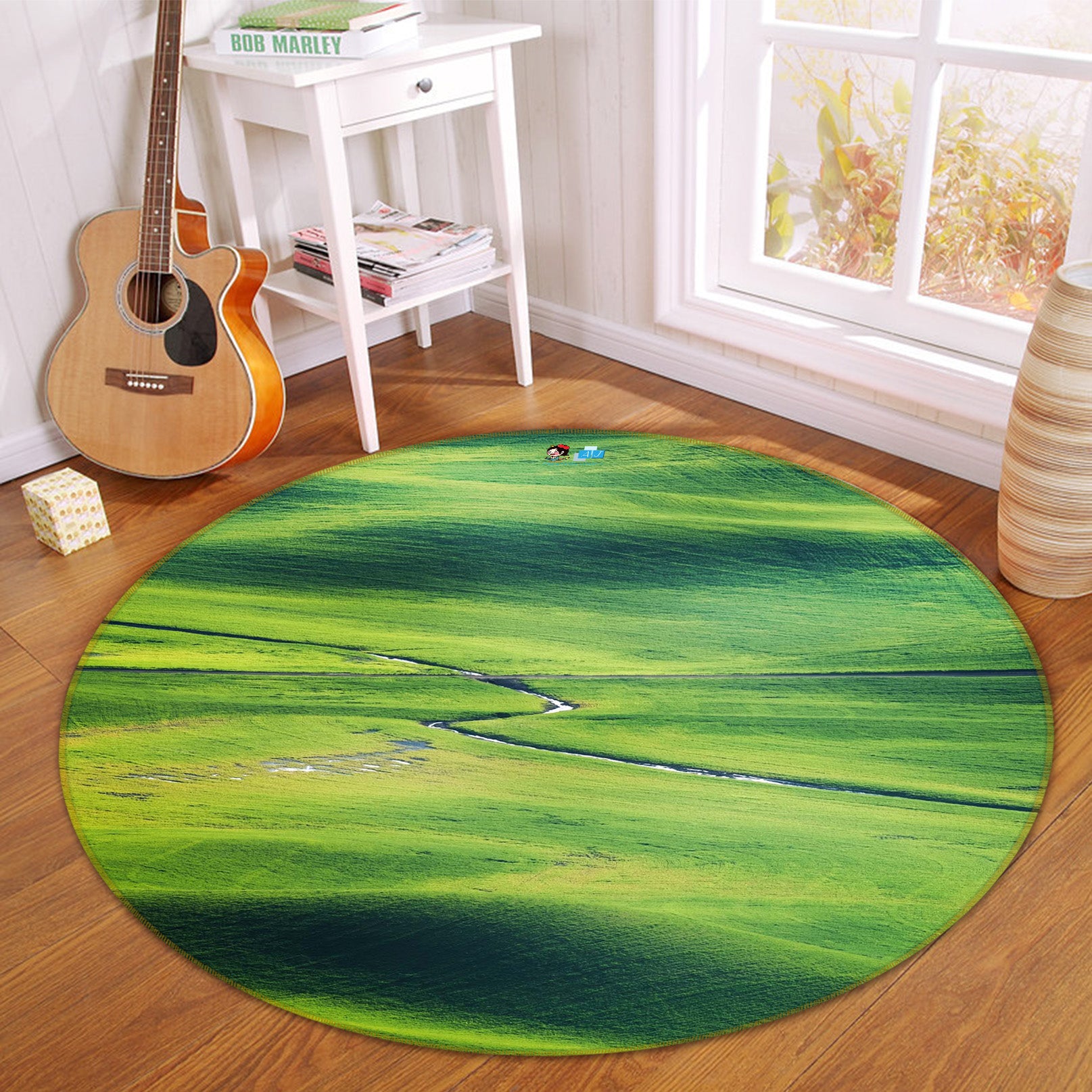 3D Green 64093 Round Non Slip Rug Mat