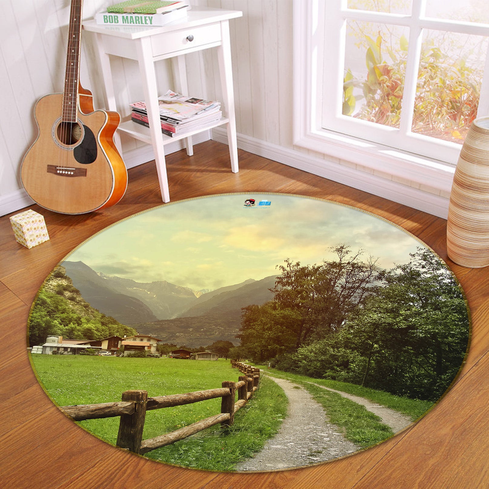 3D Path Tree 74135 Round Non Slip Rug Mat