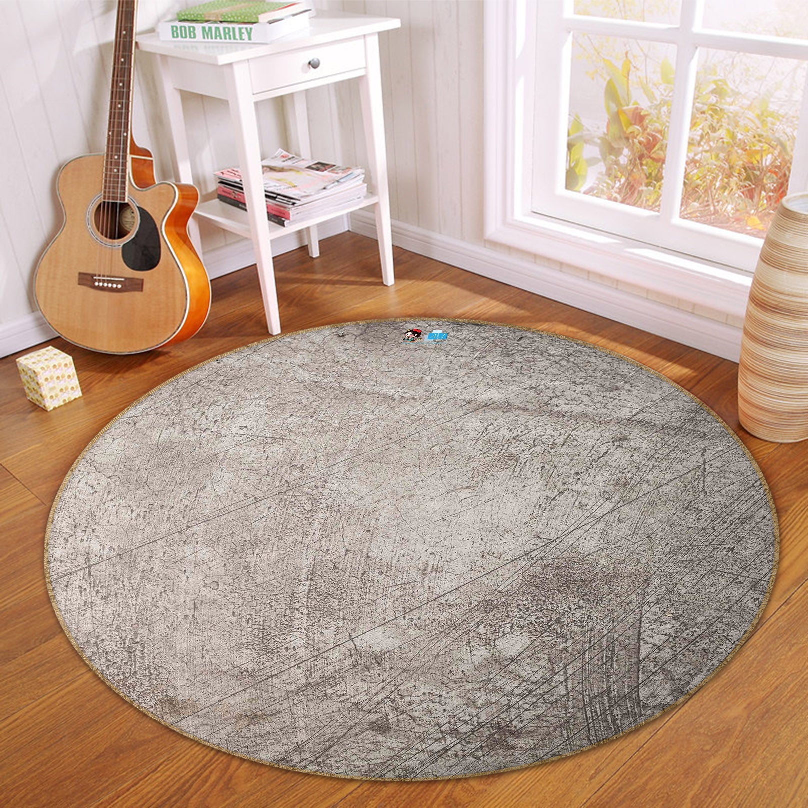 3D Gray 64183 Round Non Slip Rug Mat