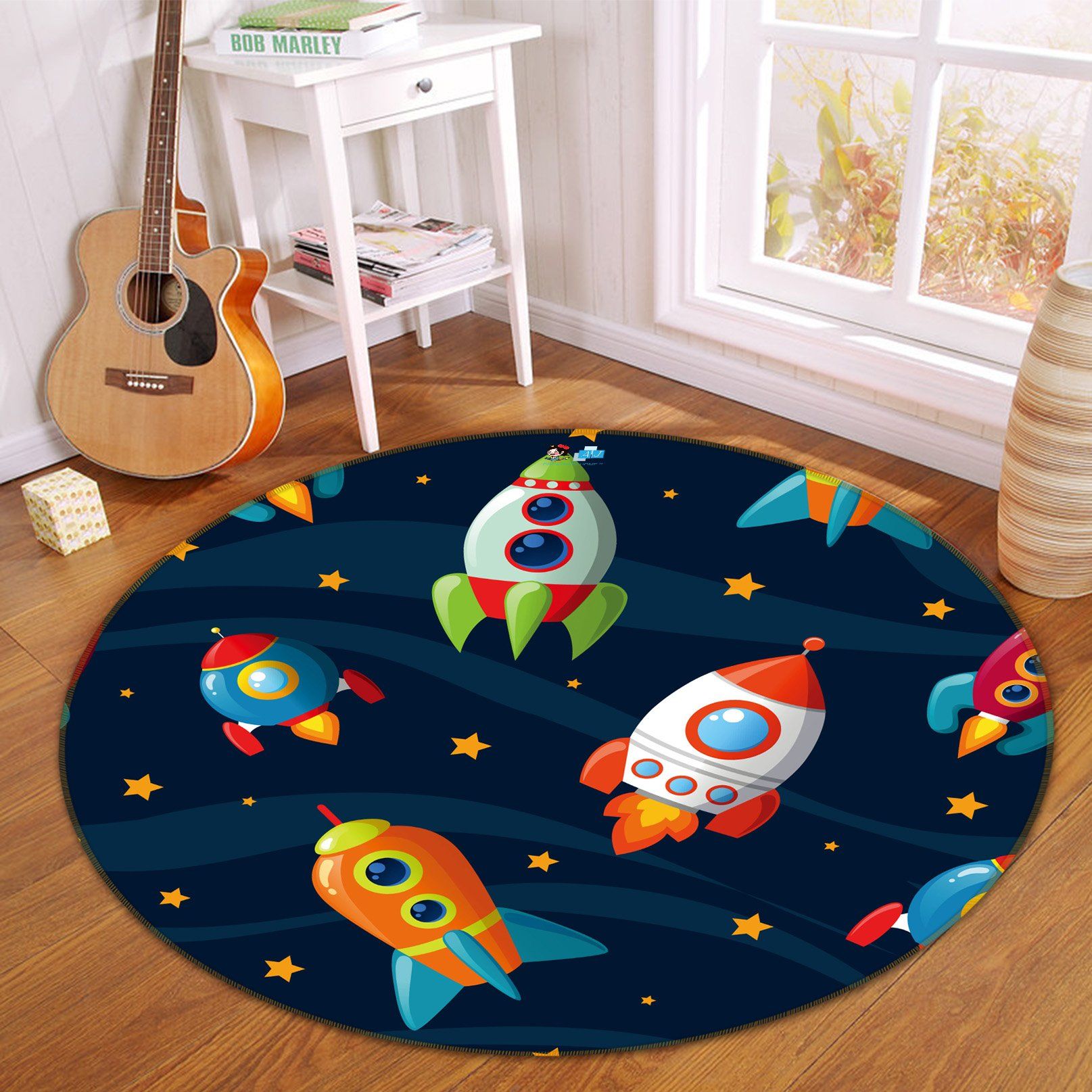 3D Cartoon Rocket 274 Round Non Slip Rug Mat Mat AJ Creativity Home 