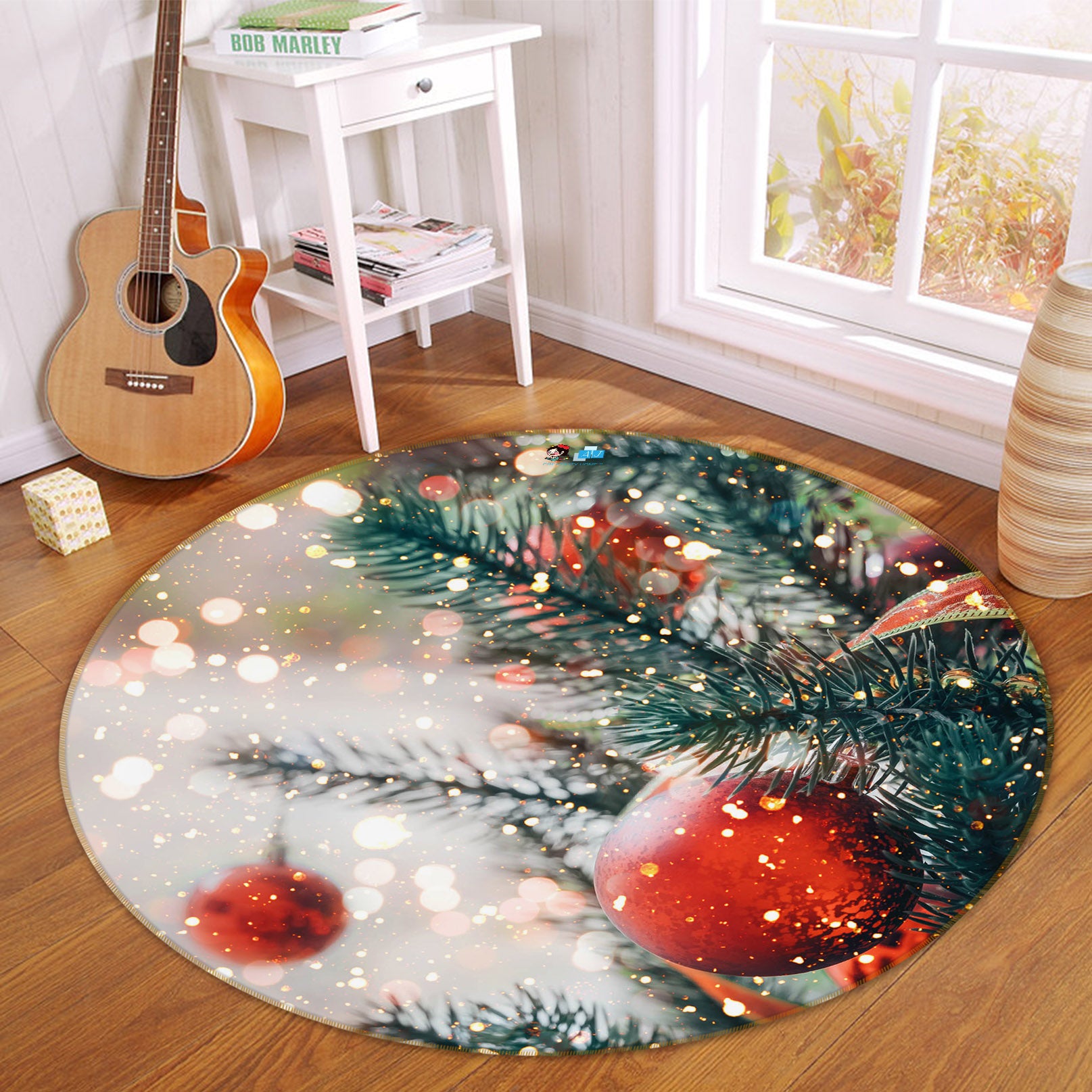 3D Branches 75095 Round Non Slip Rug Mat
