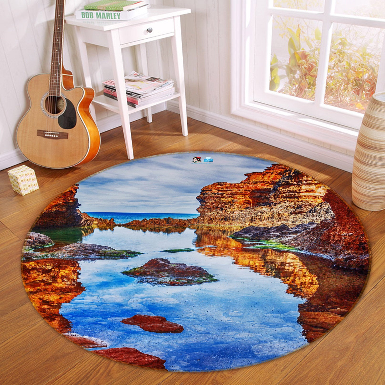 3D Landscape 69054 Round Non Slip Rug Mat