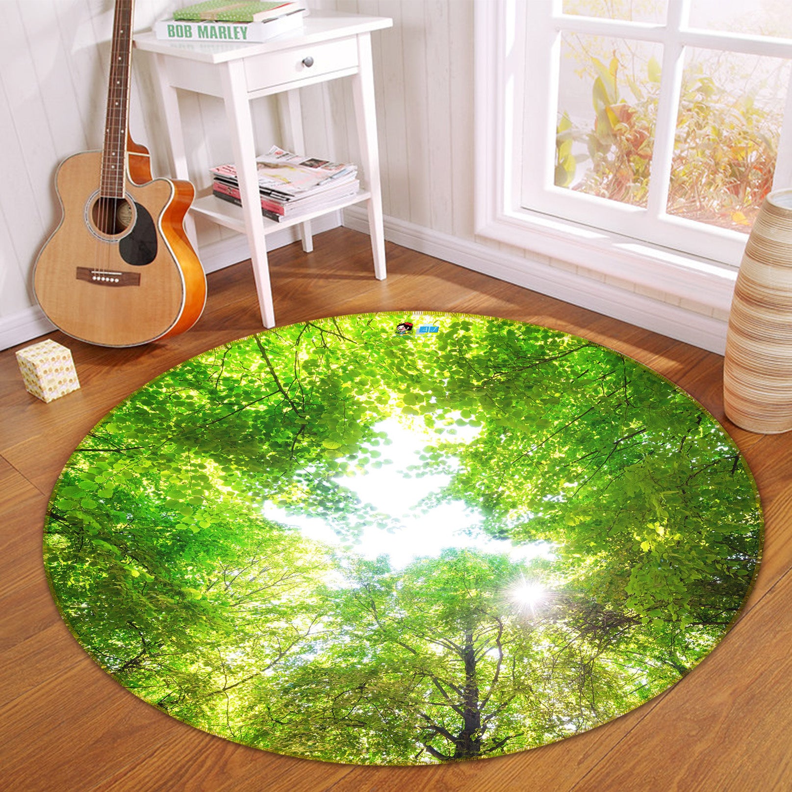 3D Tree Sunlight 72096 Round Non Slip Rug Mat