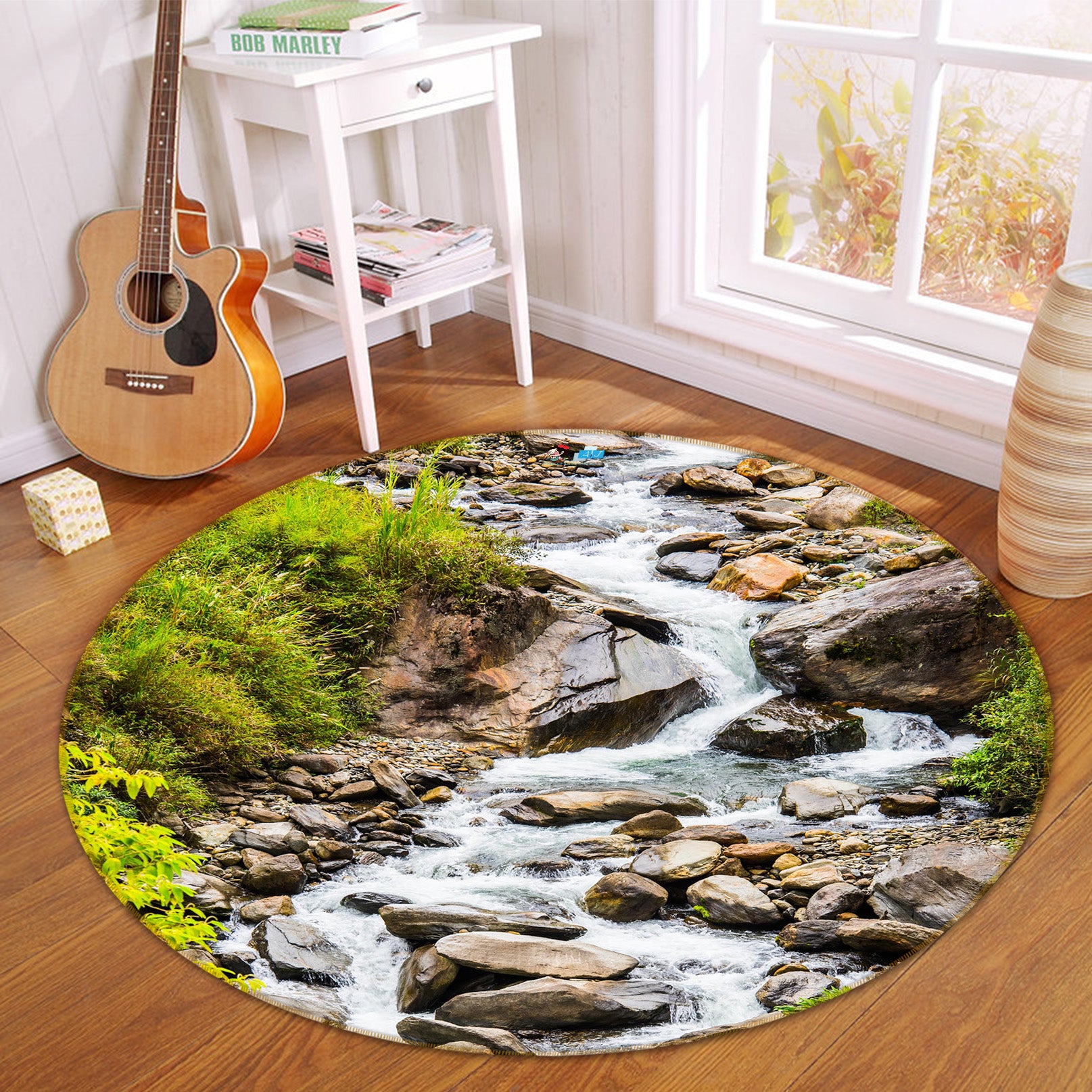 3D Stream 72100 Round Non Slip Rug Mat