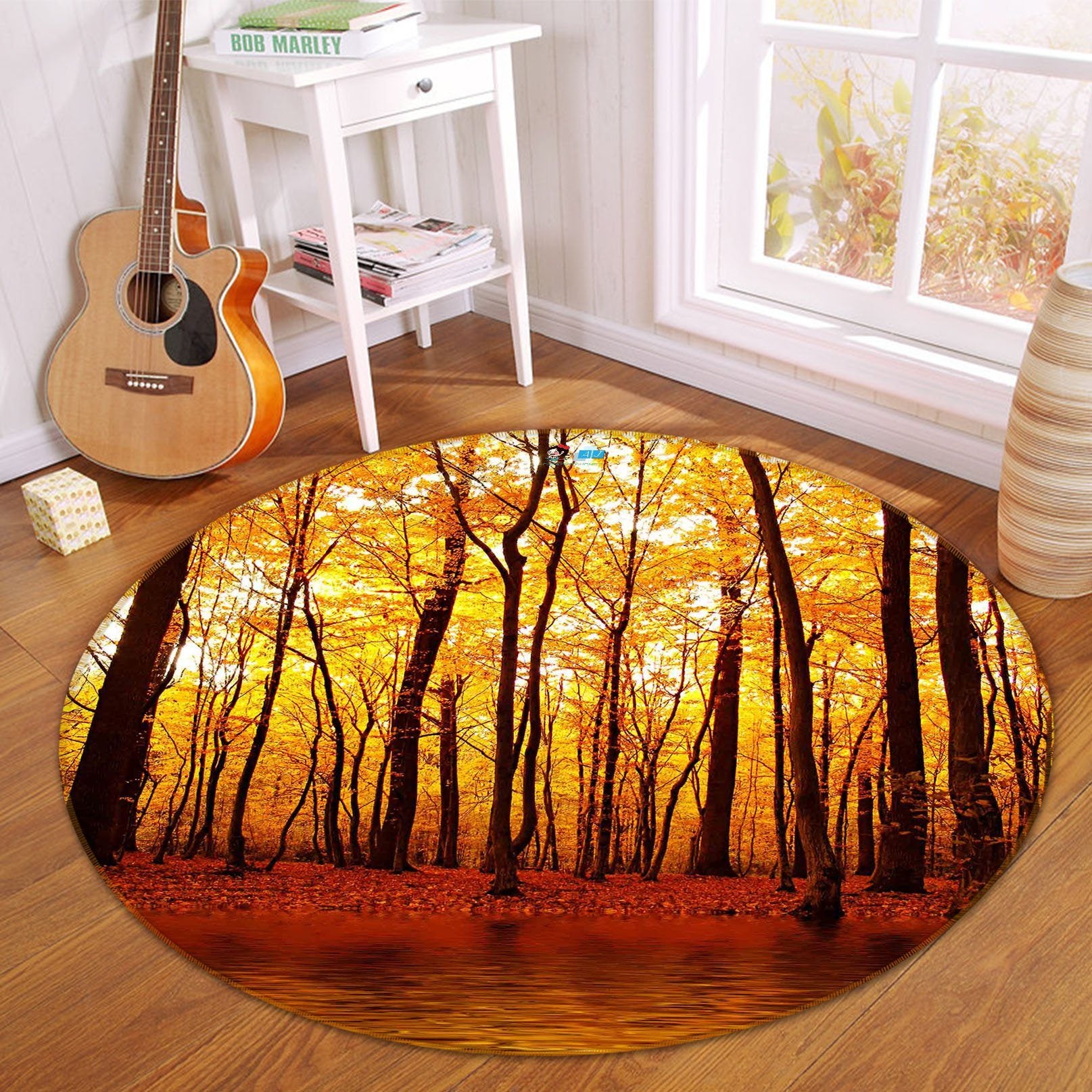 3D Maple Forest River 049 Round Non Slip Rug Mat Mat AJ Creativity Home 
